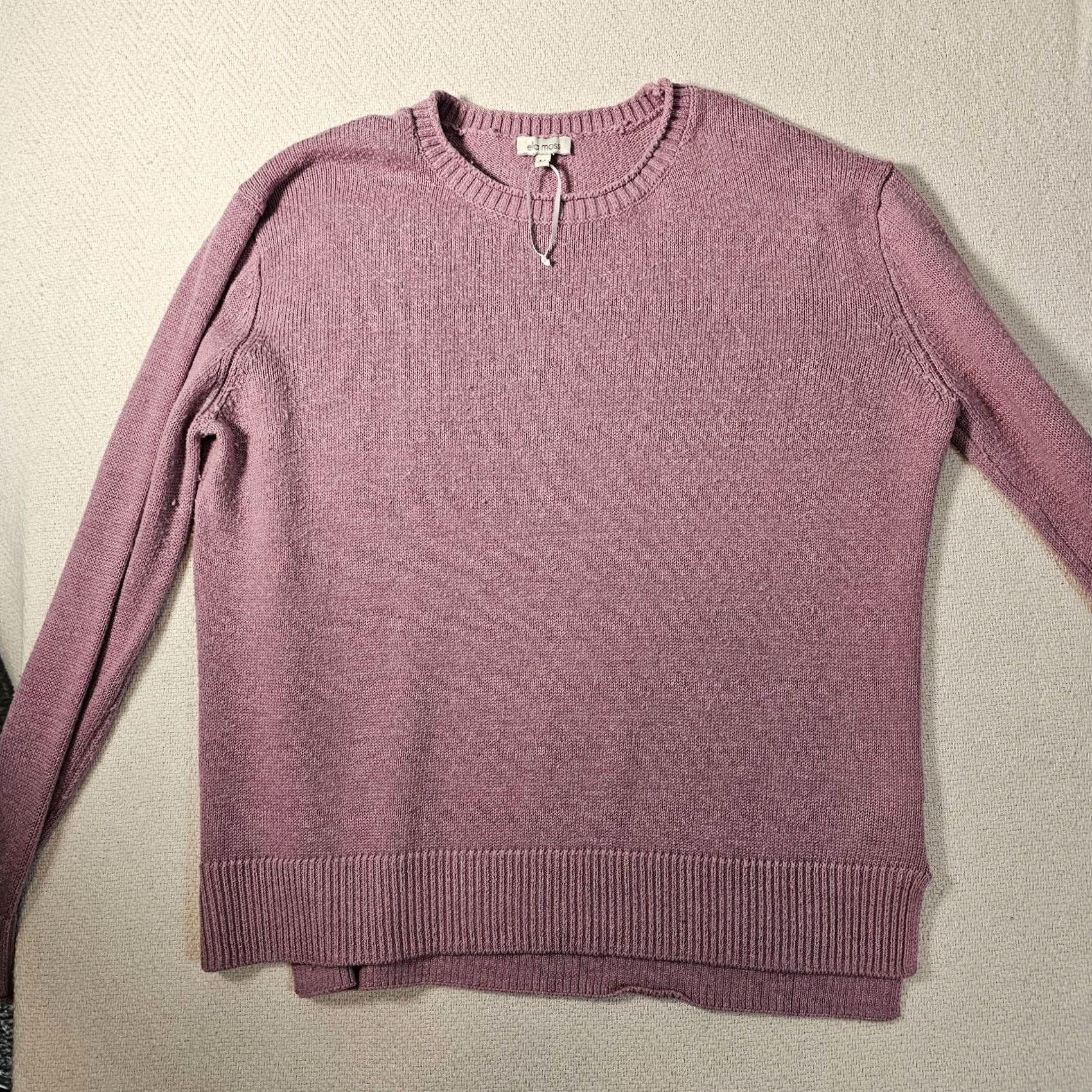 Vintage Ella Moss Womens Long Sleeve Pullover Sweater Sz M Purple Crew Neck Casual Pullover Knit" Size M / US 6-8 / IT 42-44 - 6 Thumbnail