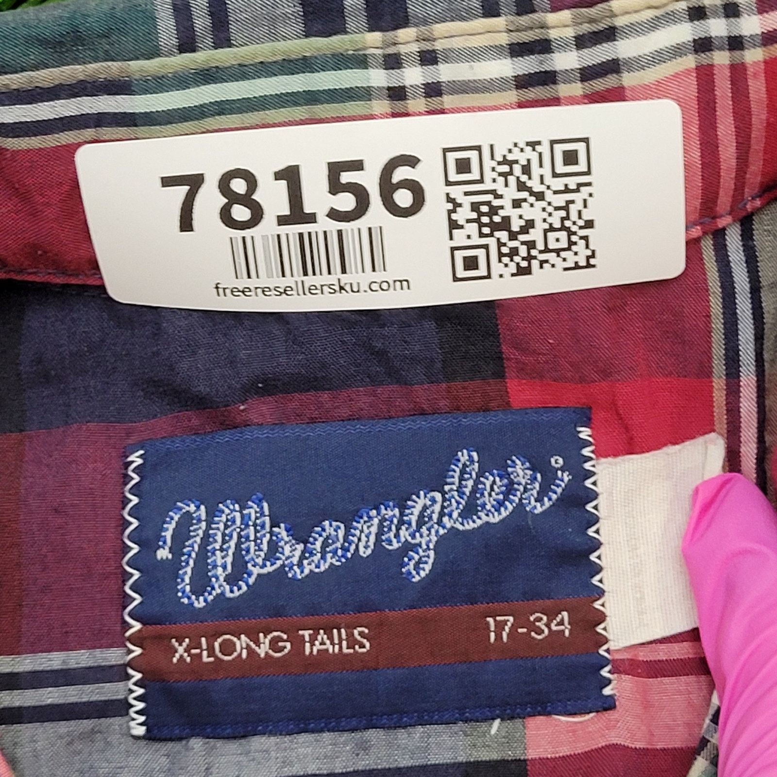 Wrangler Vintage 80s Wrangler Pearl-Snap Shirt XL 17 24x32 Long-Tails Size US XL / EU 56 / 4 - 6 Thumbnail