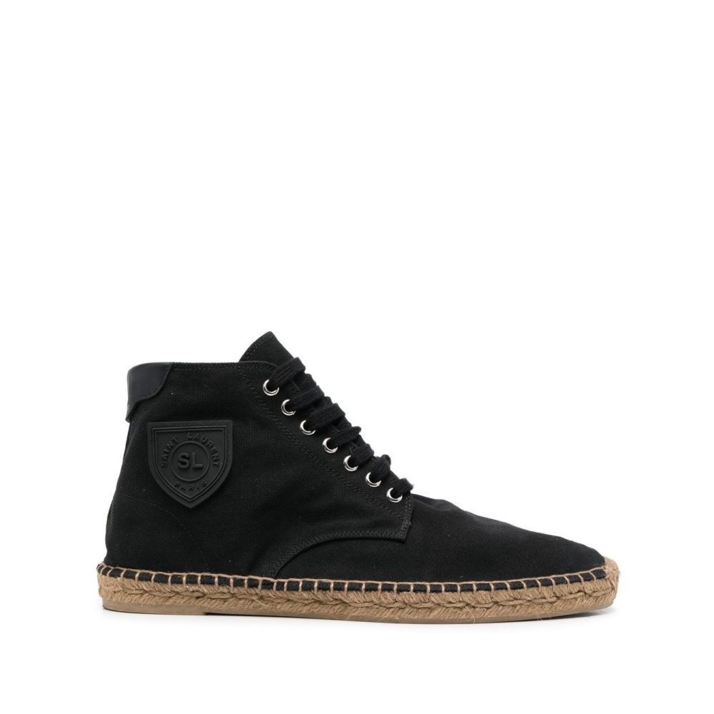 Saint Laurent Paris o1y0325 Logo Espadrilles in Black Size US 7 / EU 40 - 1 Thumbnail