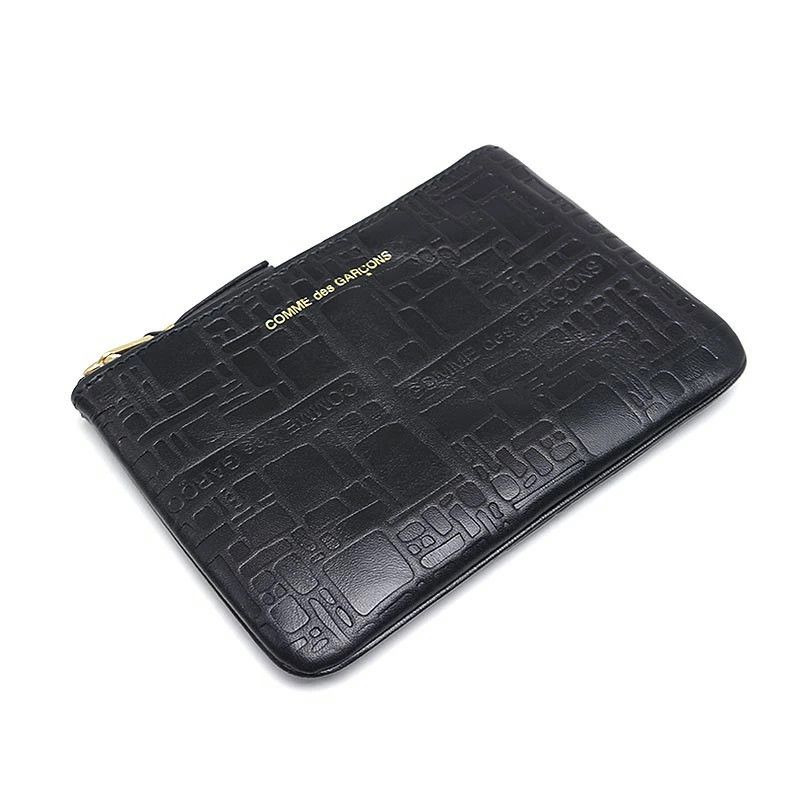 Comme des Garcons Wallet Coin Case Leather Embossed Design Black Size ONE SIZE - 1 Thumbnail