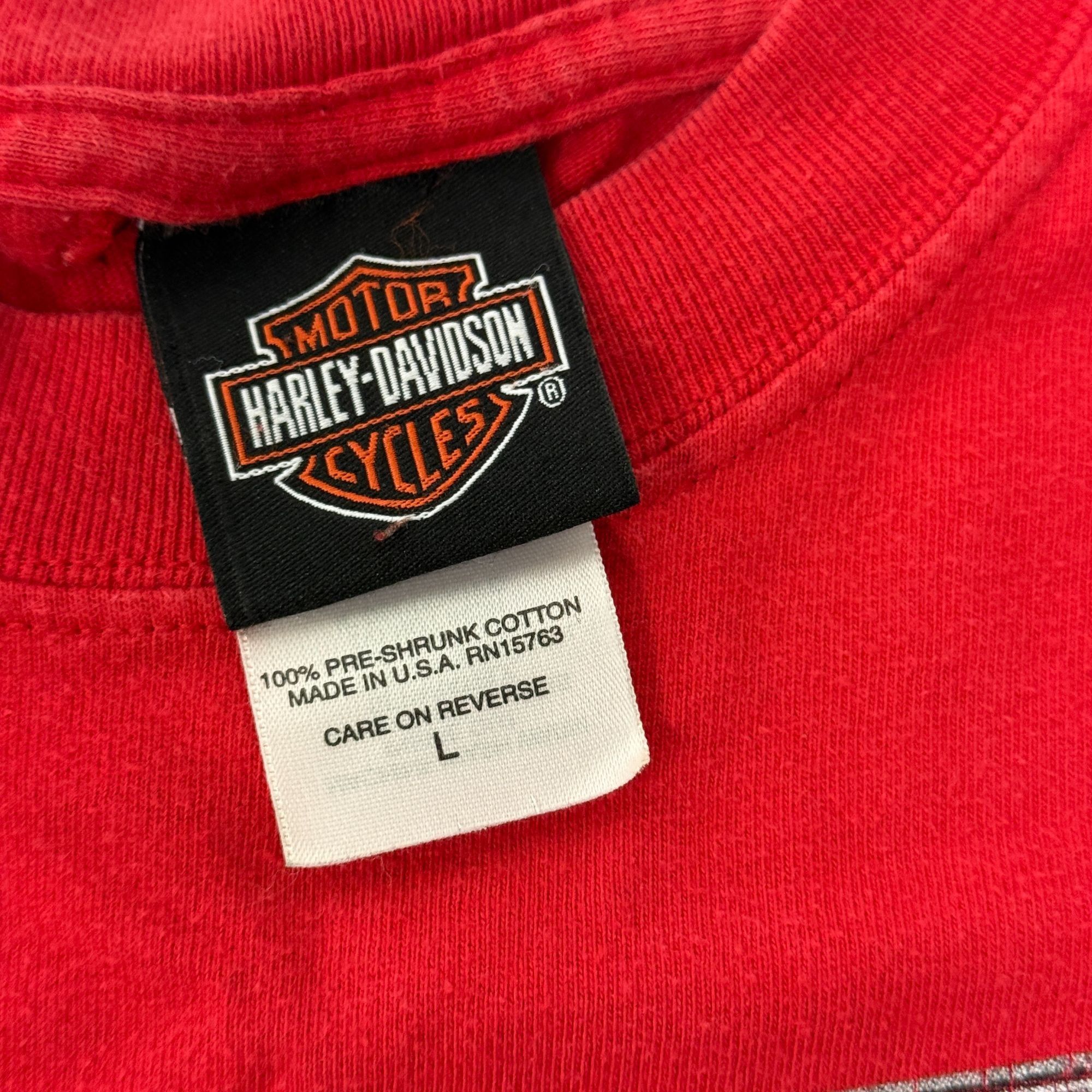 Harley Davidson Y2K LANCES Mansfield PA Motorcycle BIKER 2004 T Shirt USA L Size US L / EU 52-54 / 3 - 7 Thumbnail