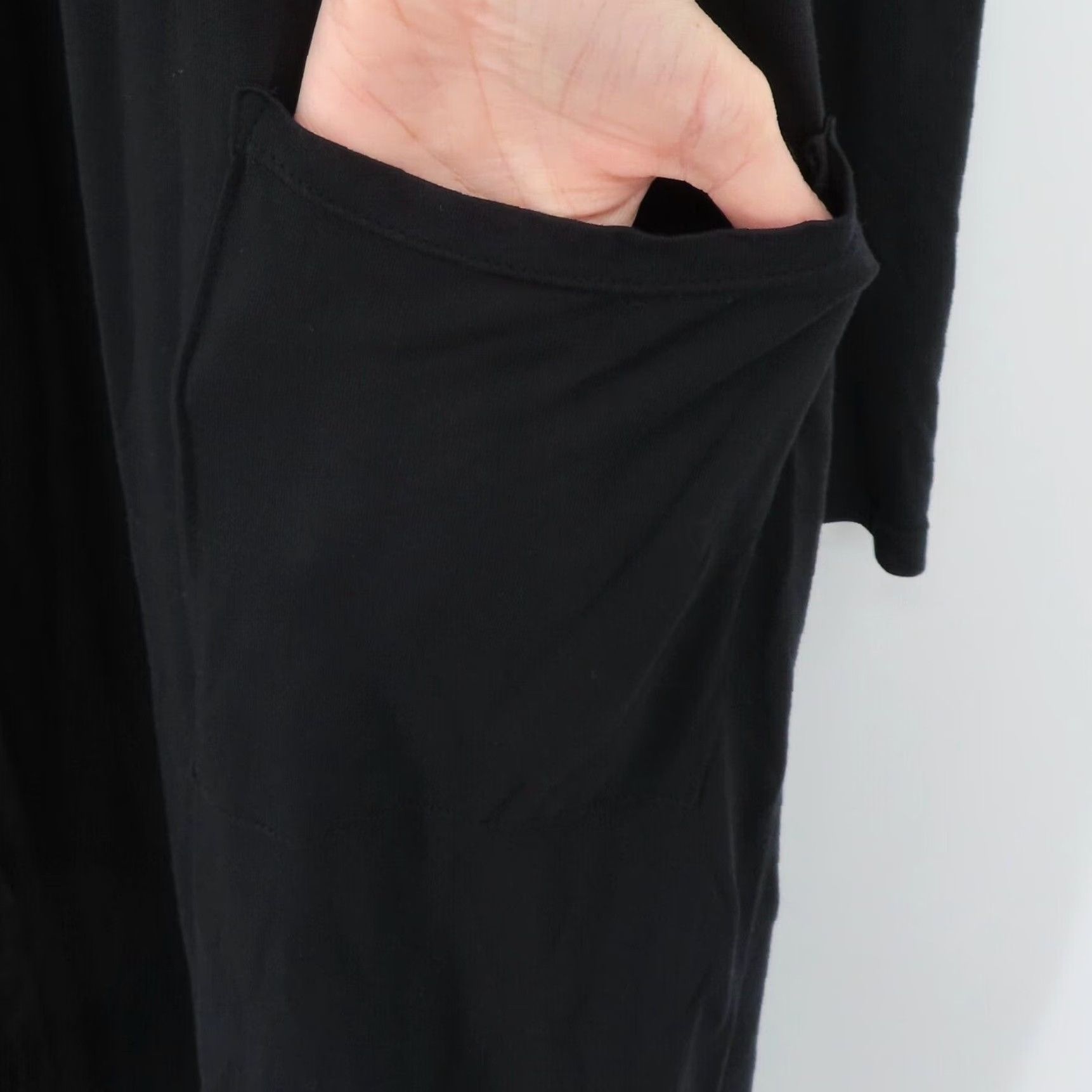 Frame FRAME Denim Le Duster Cardigan XS Black Long Sleeve Open Front Pockets Womens Cardigan Size XS / US 0-2 / IT 36-38 - 4 Thumbnail