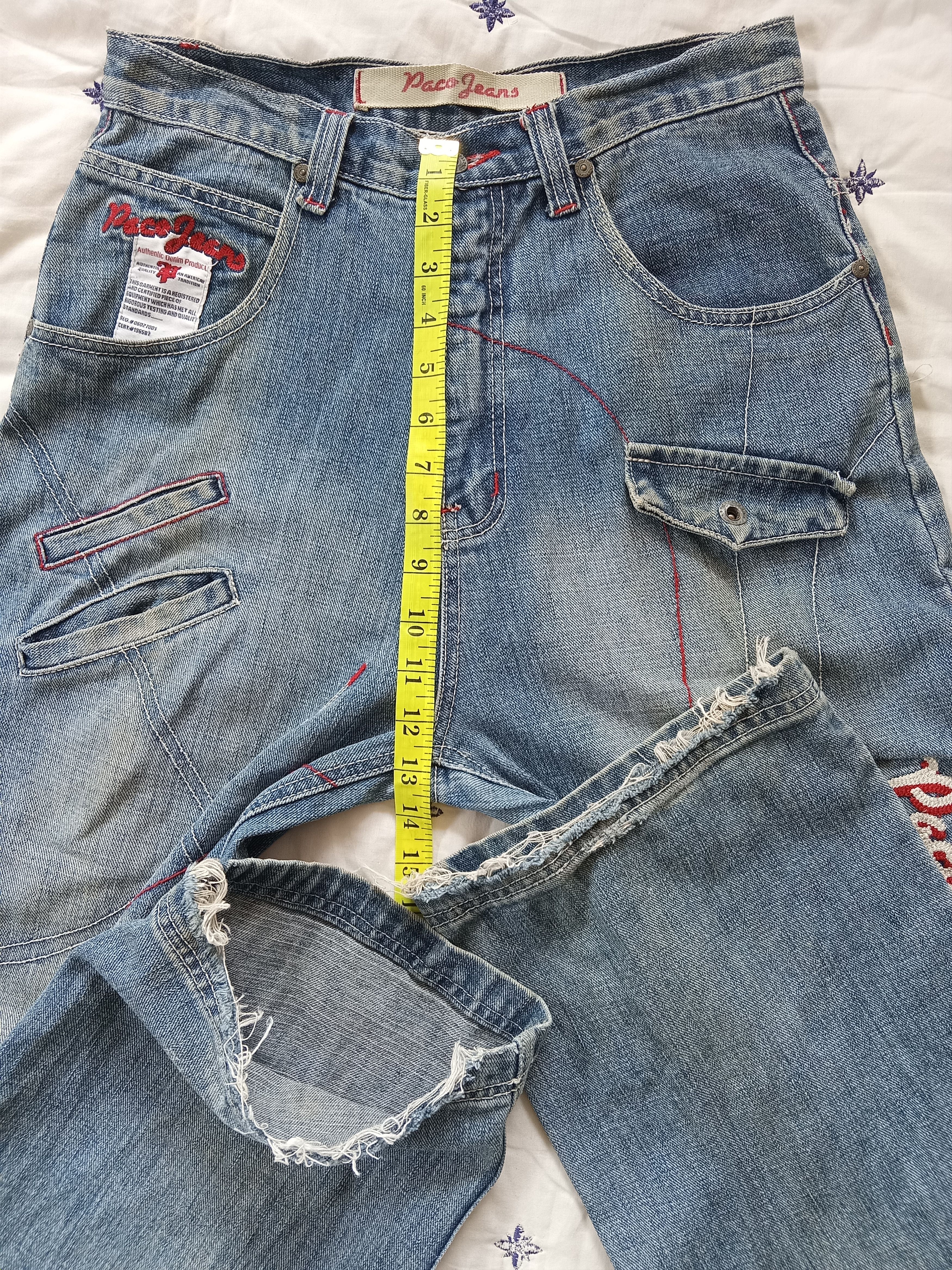 JNCO × Japanese Brand Vintage PACO Distressed Embroidered Baggy Jeans Size US 29 - 4 Thumbnail