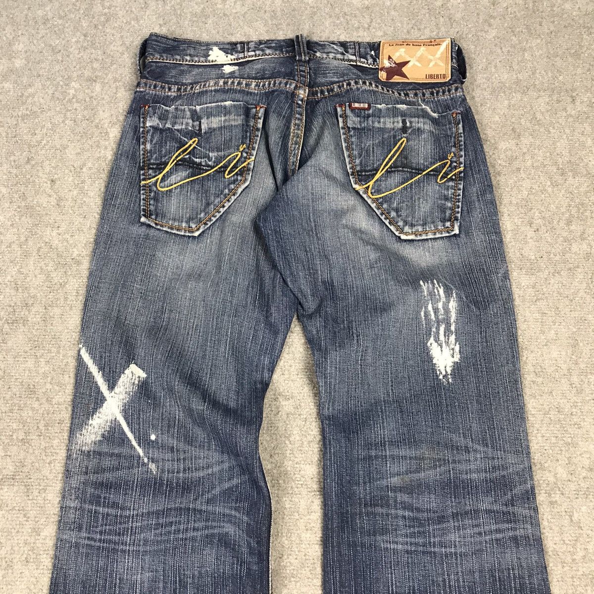 Beauty Beast × Japanese Brand FLARE LIBERTO XXX DENIM DESIGN ACID DISTRESSED BOOTCUT JEANS Size US 30 / EU 46 - 9 Thumbnail