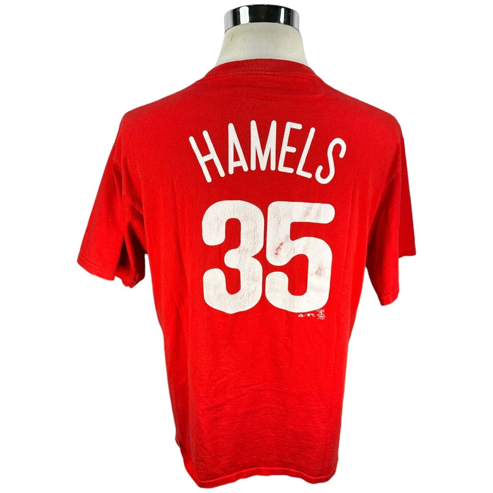 Majestic Majestic Philadelphia Phillies Cole Hamels T-Shirt Men L Red Size US L / EU 52-54 / 3 - 4 Thumbnail