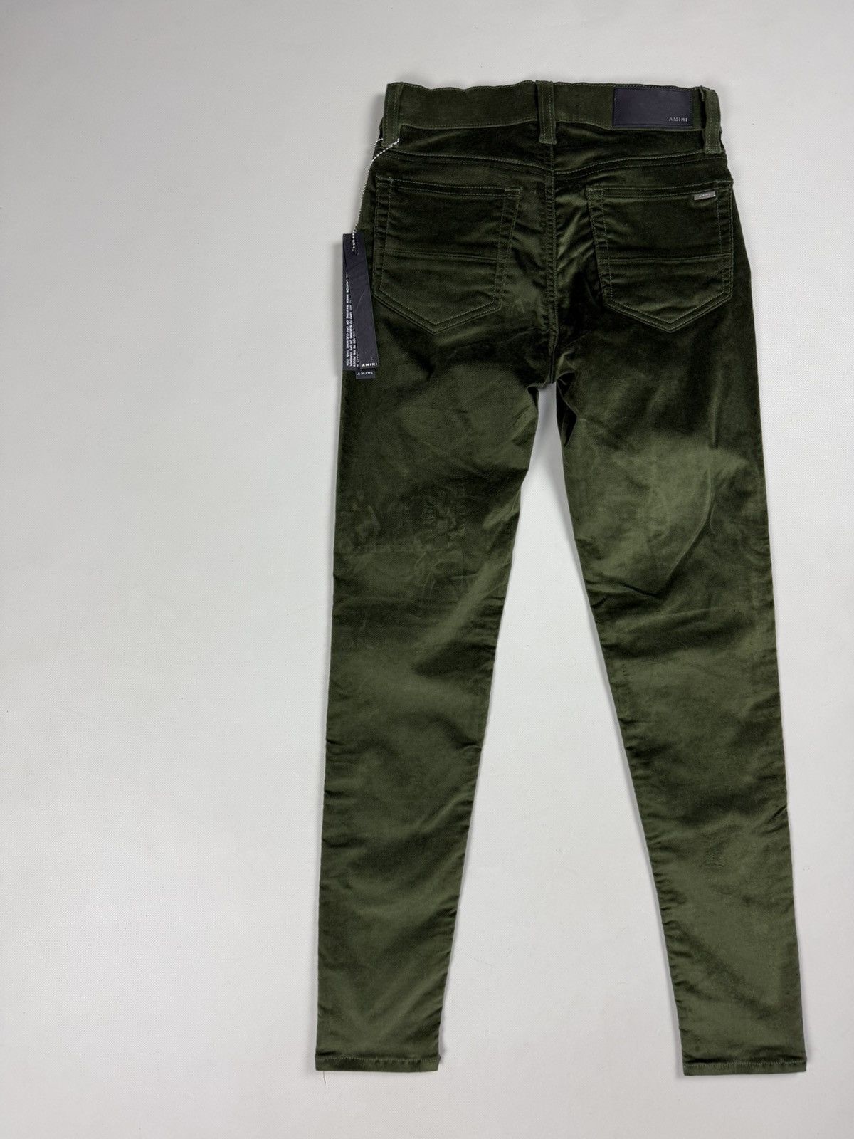 Amiri BNWT Amiri Skinny Stack Military Green Velour Pants Trousers Size 25" / US 0 / IT 36 - 17 Thumbnail