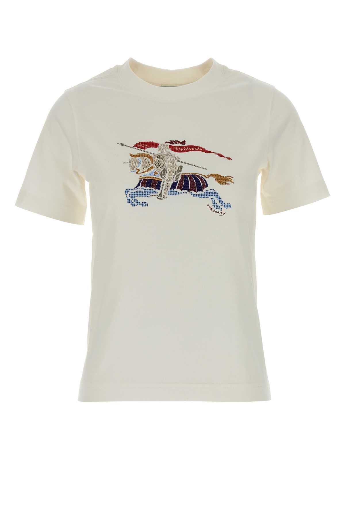 Burberry White Cotton T-Shirt Size S / US 4 / IT 40 - 1 Thumbnail
