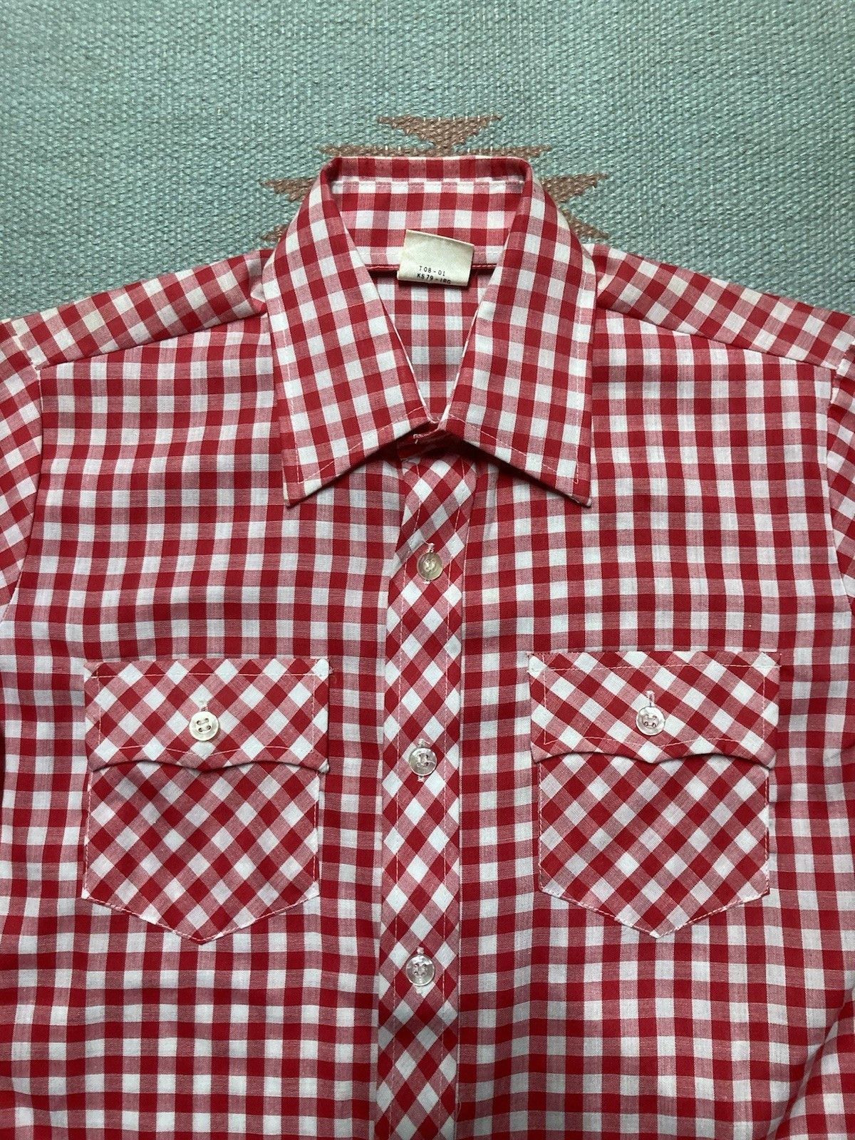 Vintage Vintage 70s shirt sears red checkered boys 12 women’s XS/S Size S / US 4 / IT 40 - 3 Thumbnail