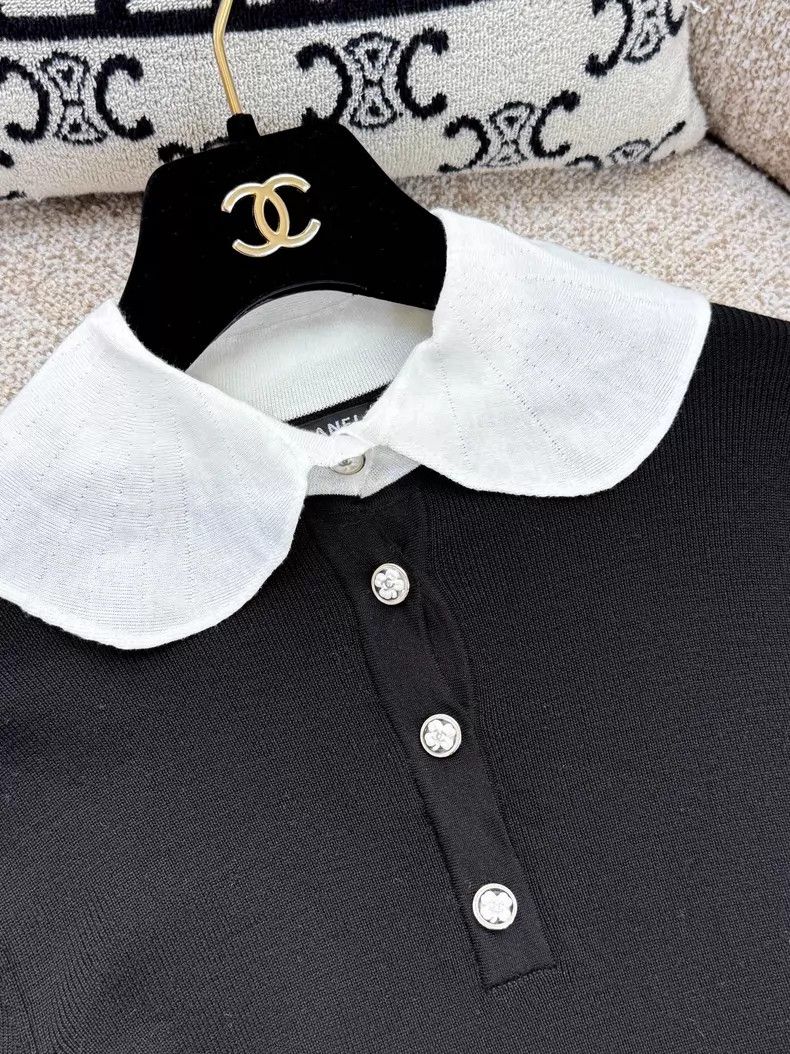 Chanel Chanel White lapel doll collar stitched wool long-sleeved Size XS / US 0-2 / IT 36-38 - 4 Thumbnail