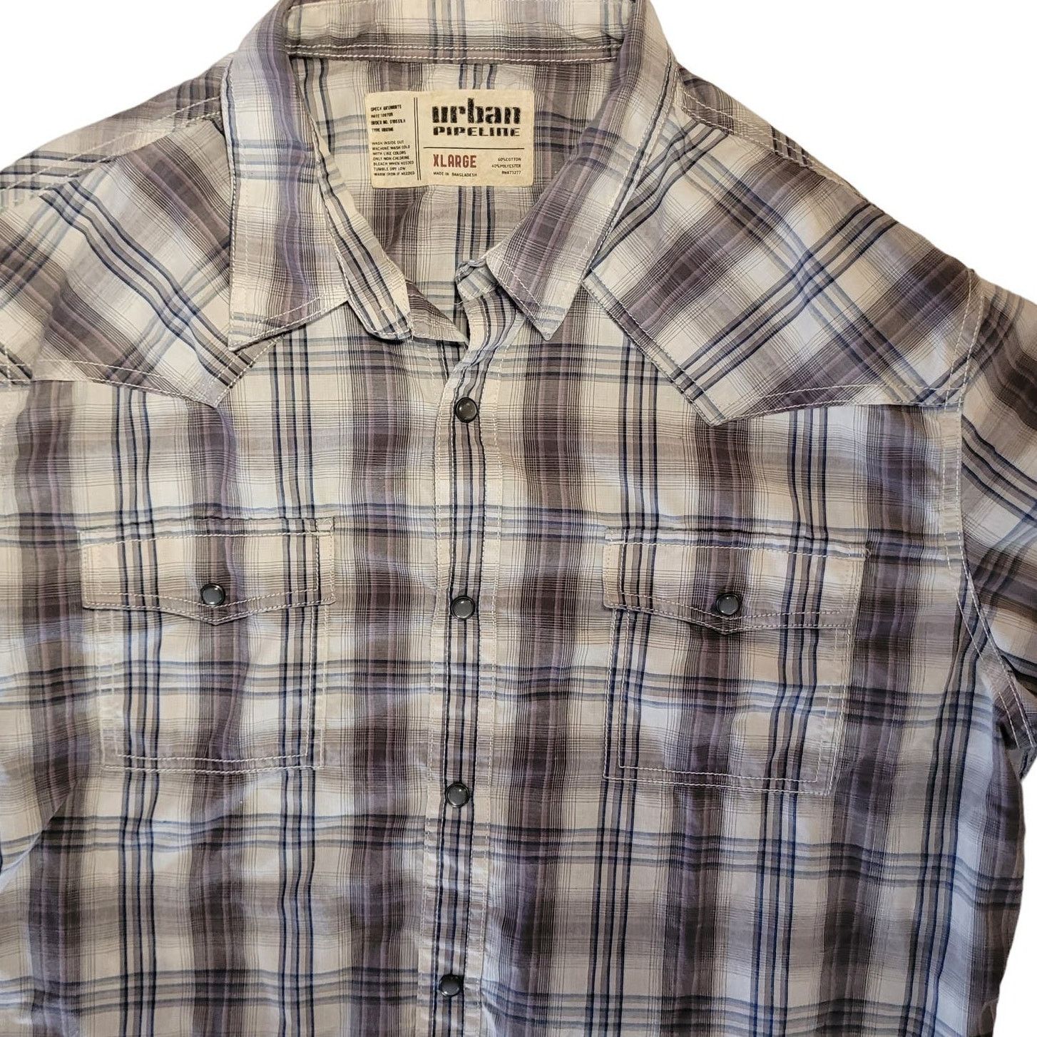 Urban Pipeline Urban Pipeline XL Western Shirt Snap Buttons Plaid Size US XL / EU 56 / 4 - 8 Thumbnail