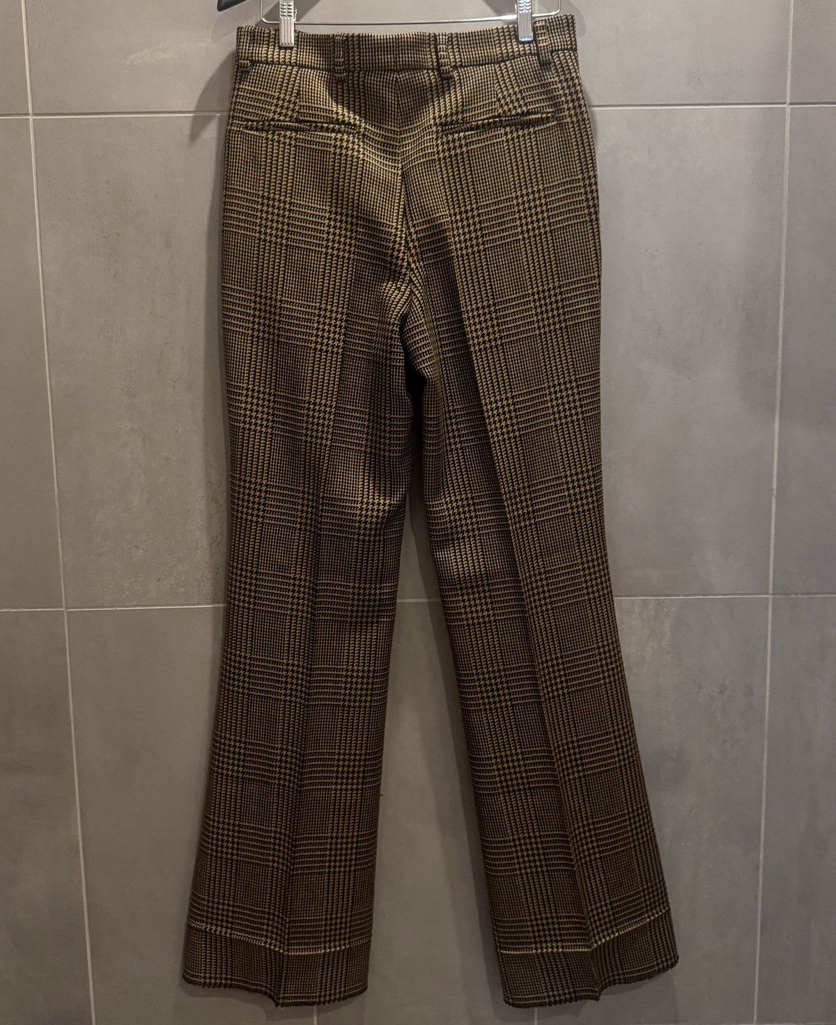 Valentino Wool Trousers with Glen Plaid Pattern and Turn-ups Size US 30 / EU 46 - 4 Thumbnail