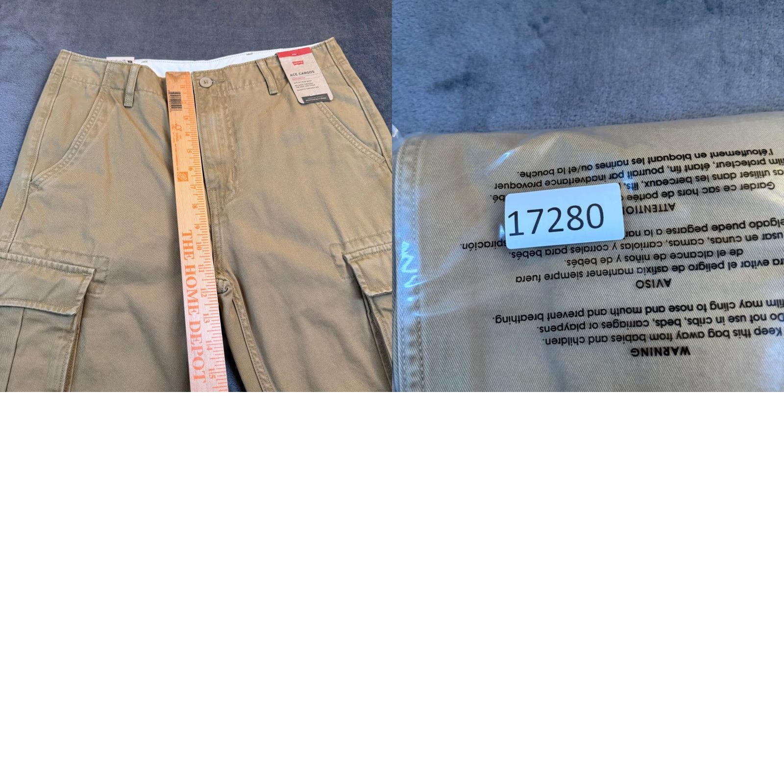 Levi's VINTAGE Levis Ace Cargo Pants Mens 30x30" Tan Khaki Relaxed Tapered Cotton NWT Size US 30 / EU 46 - 9 Thumbnail