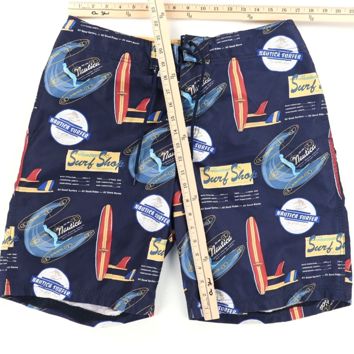 Nautica VTG Nautica Board Shorts Shirt Navy Blue 34 Men 20" All Over Print Surf Shop Nautica 34 Mens VTG Size US 34 / EU 50 - 3 Thumbnail
