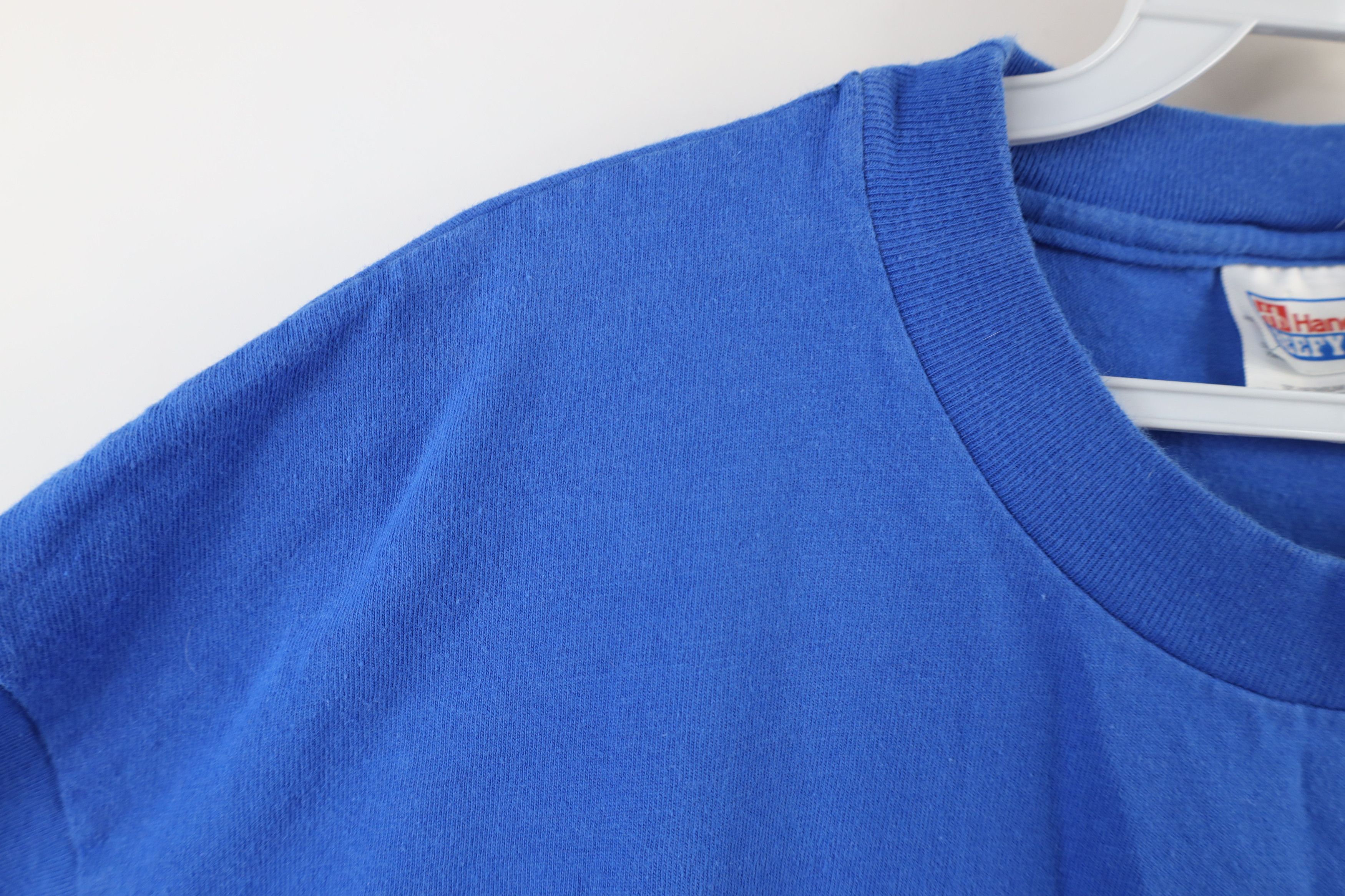 Hanes × Vintage Vintage 90s Hanes Beefy Long Sleeve T-Shirt Blue Cotton Size US L / EU 52-54 / 3 - 5 Thumbnail