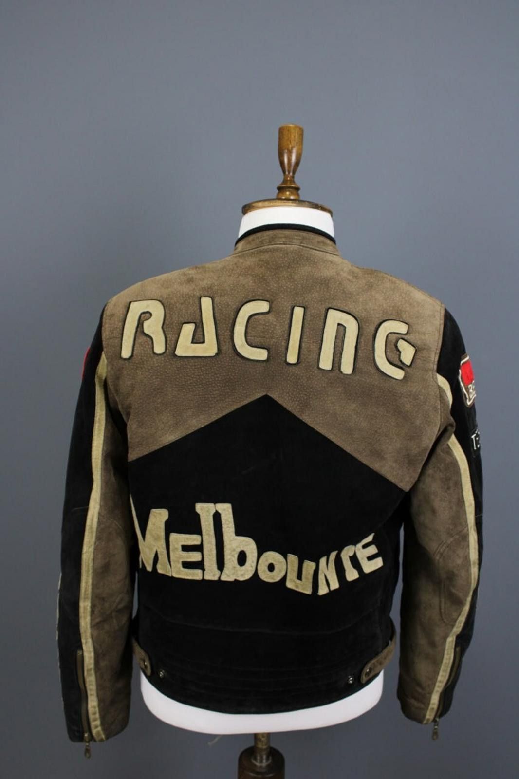 Designer Melbourne Racing Benzene Leather Biker Jacket Size 48 Size US M / EU 48-50 / 2 - 10 Thumbnail