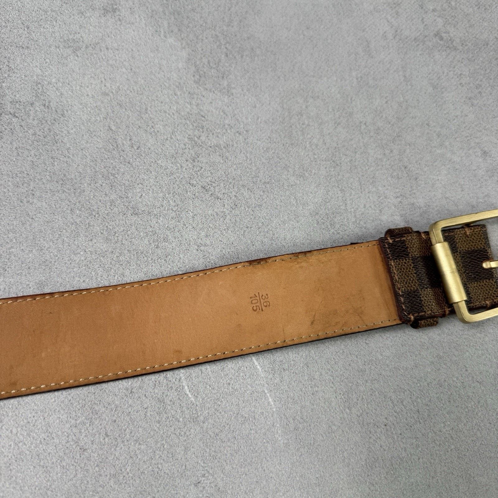 Louis Vuitton Louis Vuitton Check Men Leather Belt Size 34 Size 34 - 19 Thumbnail