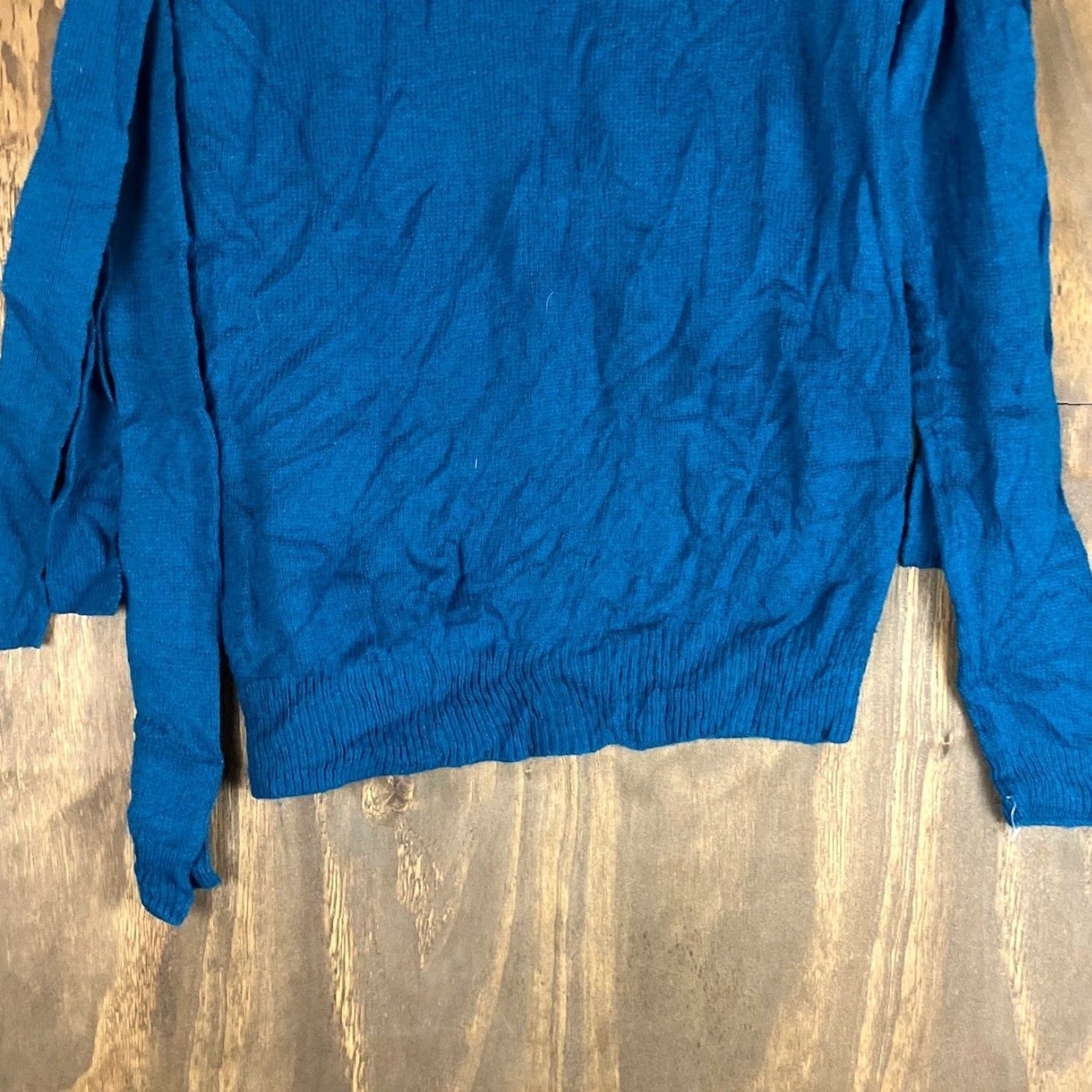 Ann Taylor Ann Taylor Womens Sweater Blue Crew Neck Shoulder Wrap Knit Wool Blend Small Size S / US 4 / IT 40 - 3 Thumbnail