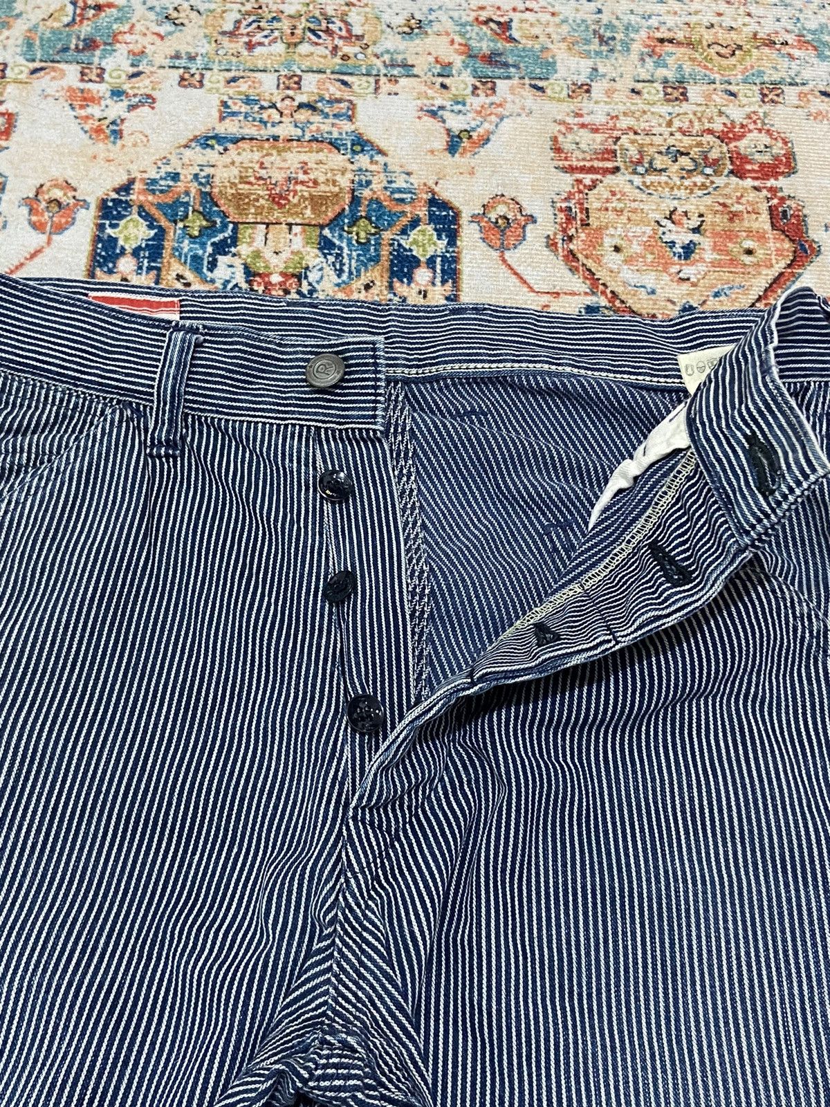 45rpm 45RPM Blue Cafe by Toshikiyo Hirata Hickory Worker Pants Size US 29 - 7 Thumbnail