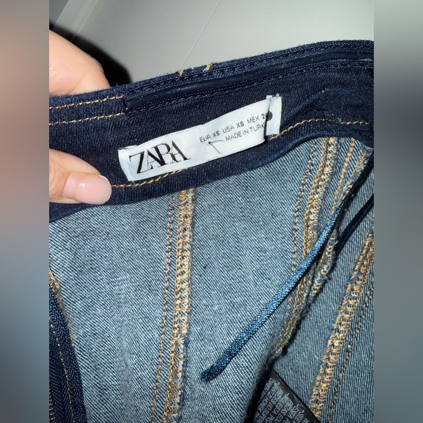 Zara ZARA WOMAN ZW STRAPLESS DENIM MIDI DRESS BLUE XS Size XS / US 0-2 / IT 36-38 - 9 Thumbnail