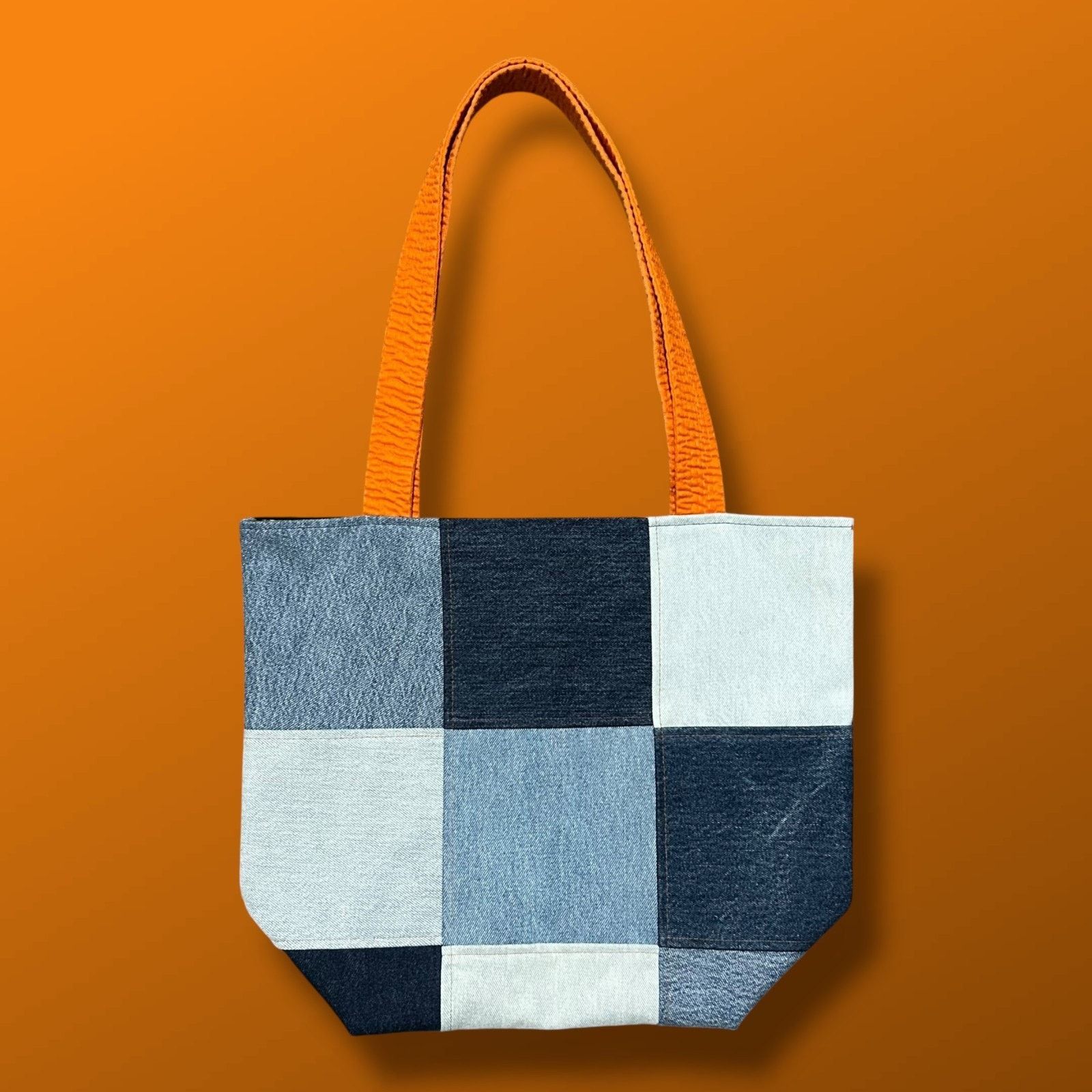 Handmade × Vintage Handmade Upcycled Vintage Fabric Tote Bag Patchwork Denim Size ONE SIZE - 1 Thumbnail