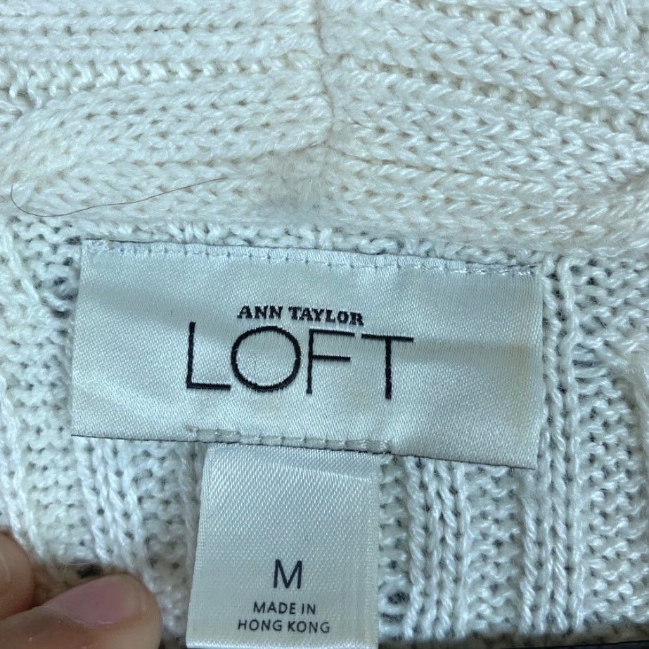 Ann Taylor VINTAGE Ann Taylor LOFT Sweater Cardigan Cream Womans M Shawl Collar Rabbit Hair Blend Button Knit Cable-Knit V-Neck Size M / US 6-8 / IT 42-44 - 6 Thumbnail