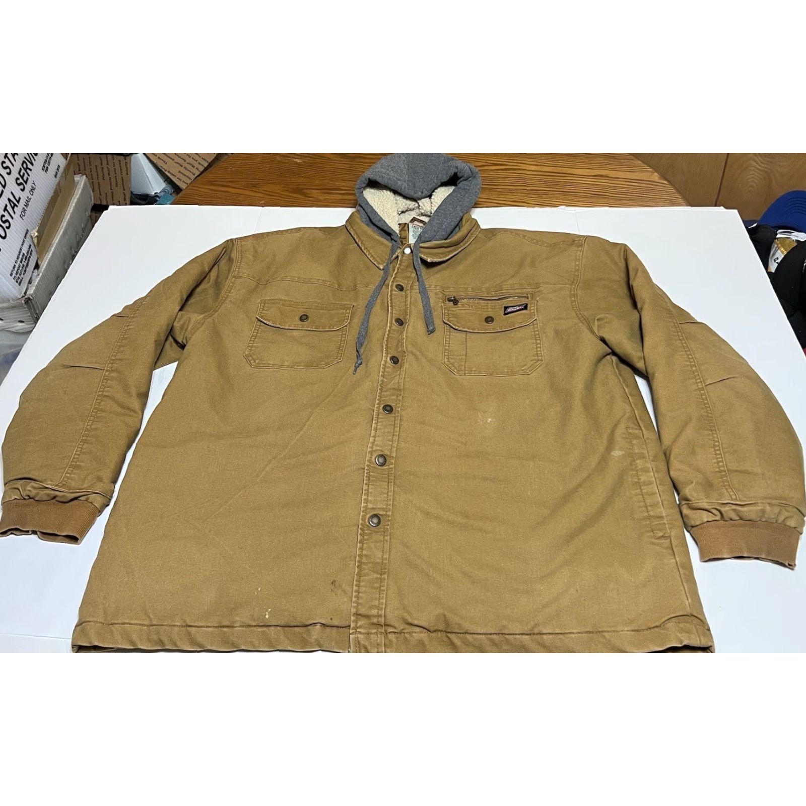 Dickies Dickies Jacket Men Lined Quilted Canvas Full Zip Snap Work 3XL Beige Stained Vintage: No Size US XXL / EU 58 / 5 - 2 Thumbnail