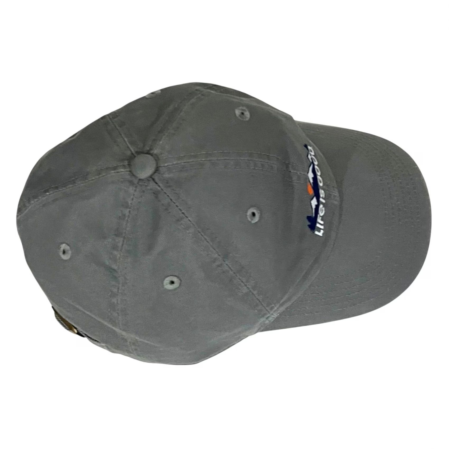 Life is Good Life Is Good Hat Cap Gray Mountains Embroidered Strap Back Cotton Adjustable Baseball Cap Unisex Adults One Size Size ONE SIZE - 6 Thumbnail