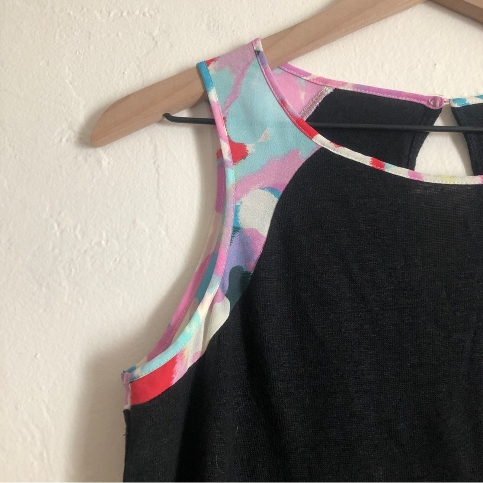 Anthropologie Anthropologie Sanctuary Linen Black Multicolor Tank Top Size S / US 4 / IT 40 - 5 Thumbnail