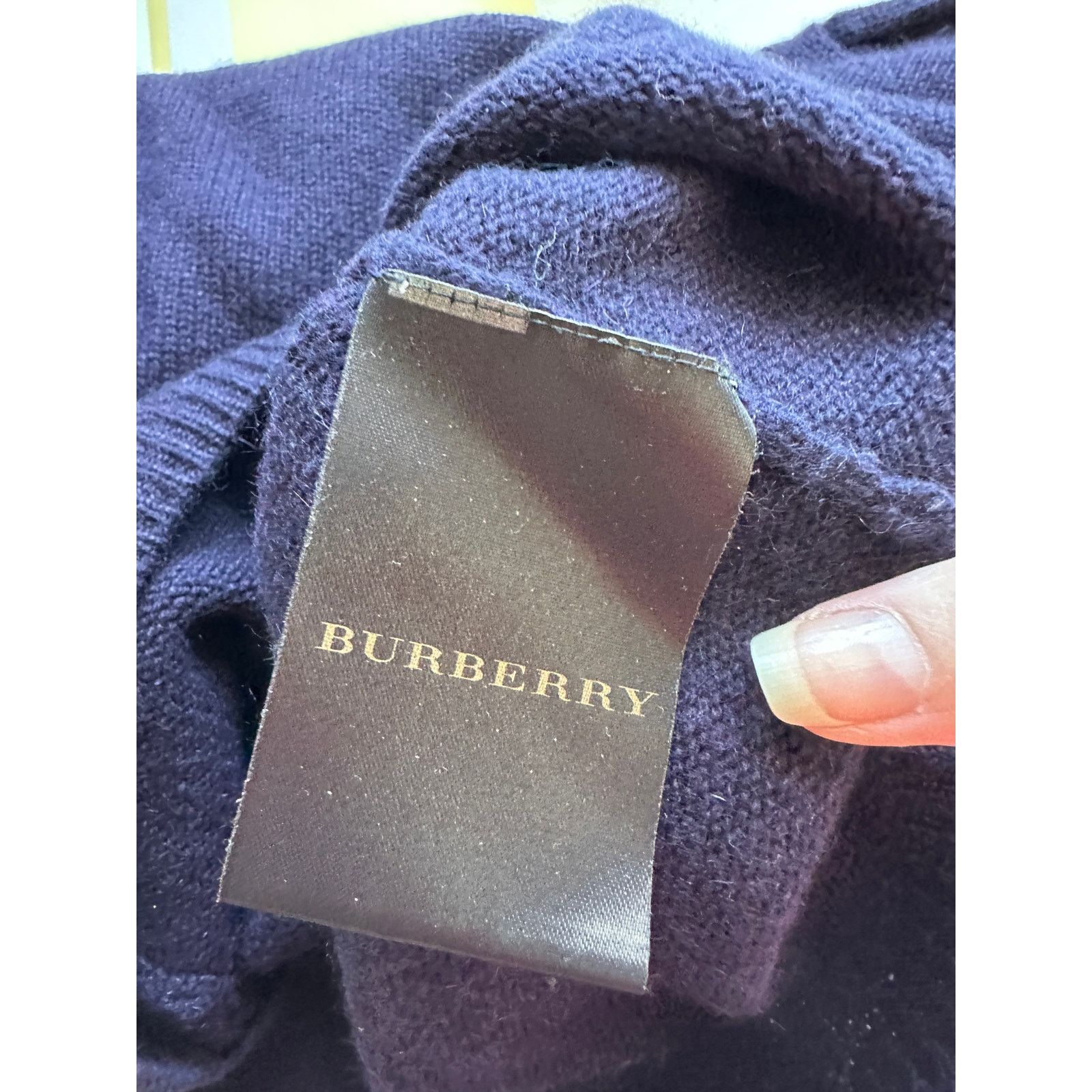 Burberry Burberry Dark Purple Round Neck Cuffed Button Neck Sweater Size S / US 4 / IT 40 - 12 Thumbnail