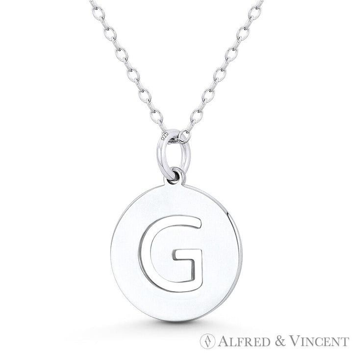 Other Initial Letter "G" Cutout 20x15mm Round Disc Pendant Size ONE SIZE - 1 Preview