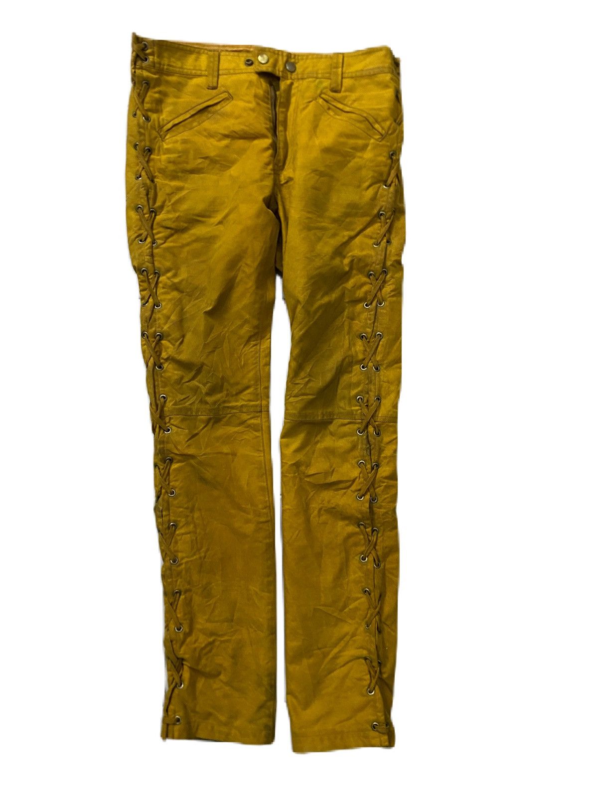 Unused JAPAN BRAND SIDE LACES DESIGN UNUSED CASUAL WAX PANTS WITH Size US 32 / EU 48 - 5 Thumbnail