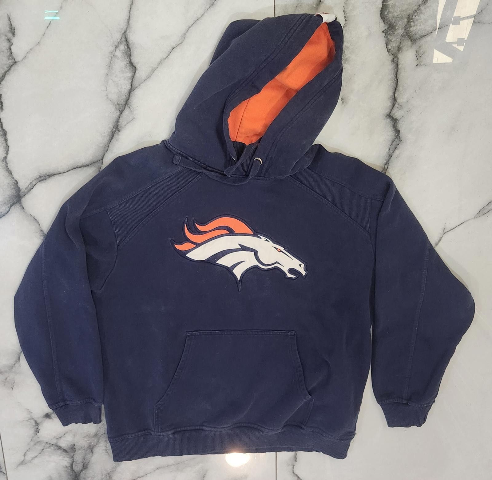 NFL Vntg NFL Broncos Hoodie Men’s Large Blue Orange Embroidered Size US L / EU 52-54 / 3 - 1 Thumbnail