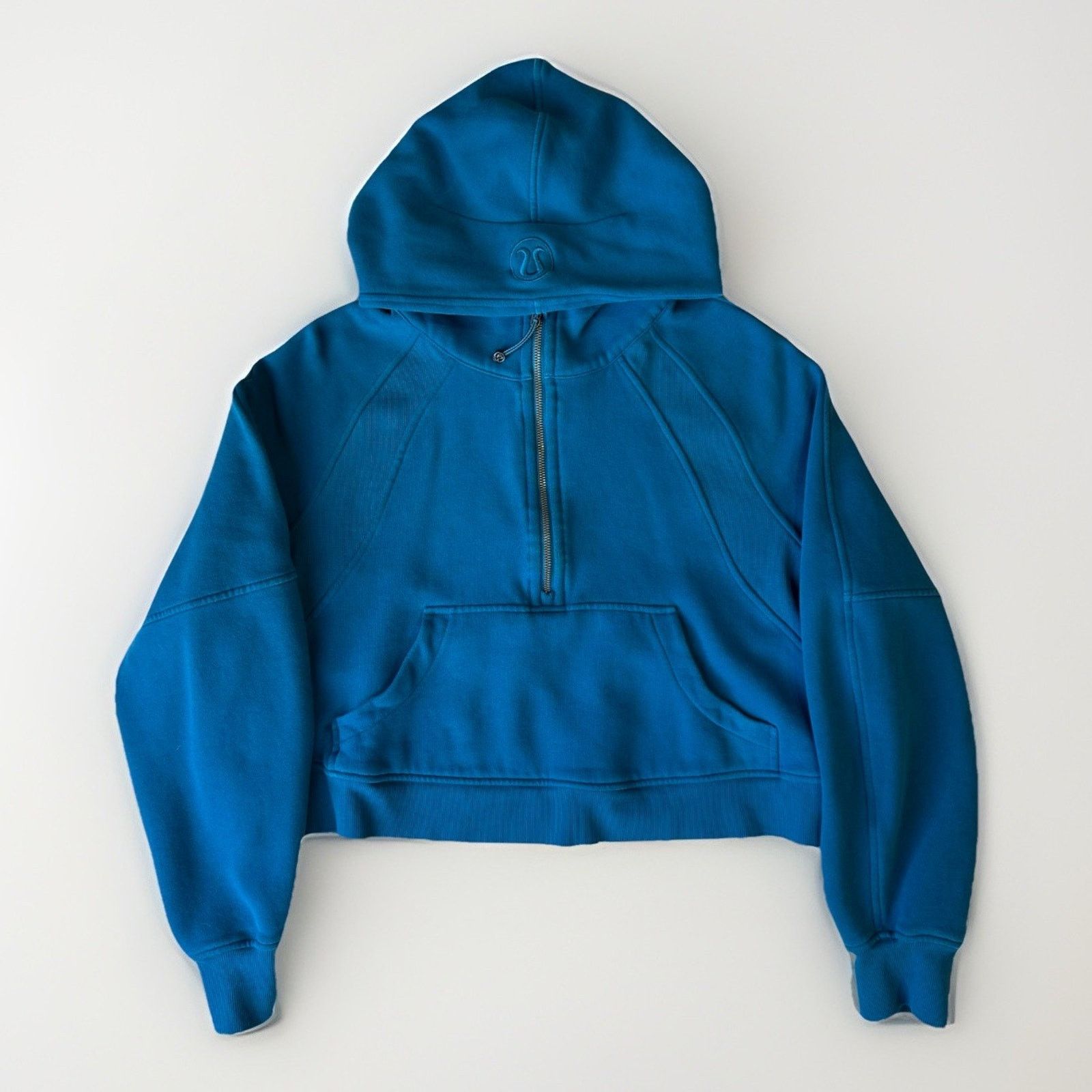 Lululemon Lululemon Scuba Half Zip Hoodie M/L Blue Hooded Fleece Size M / US 6-8 / IT 42-44 - 1 Thumbnail