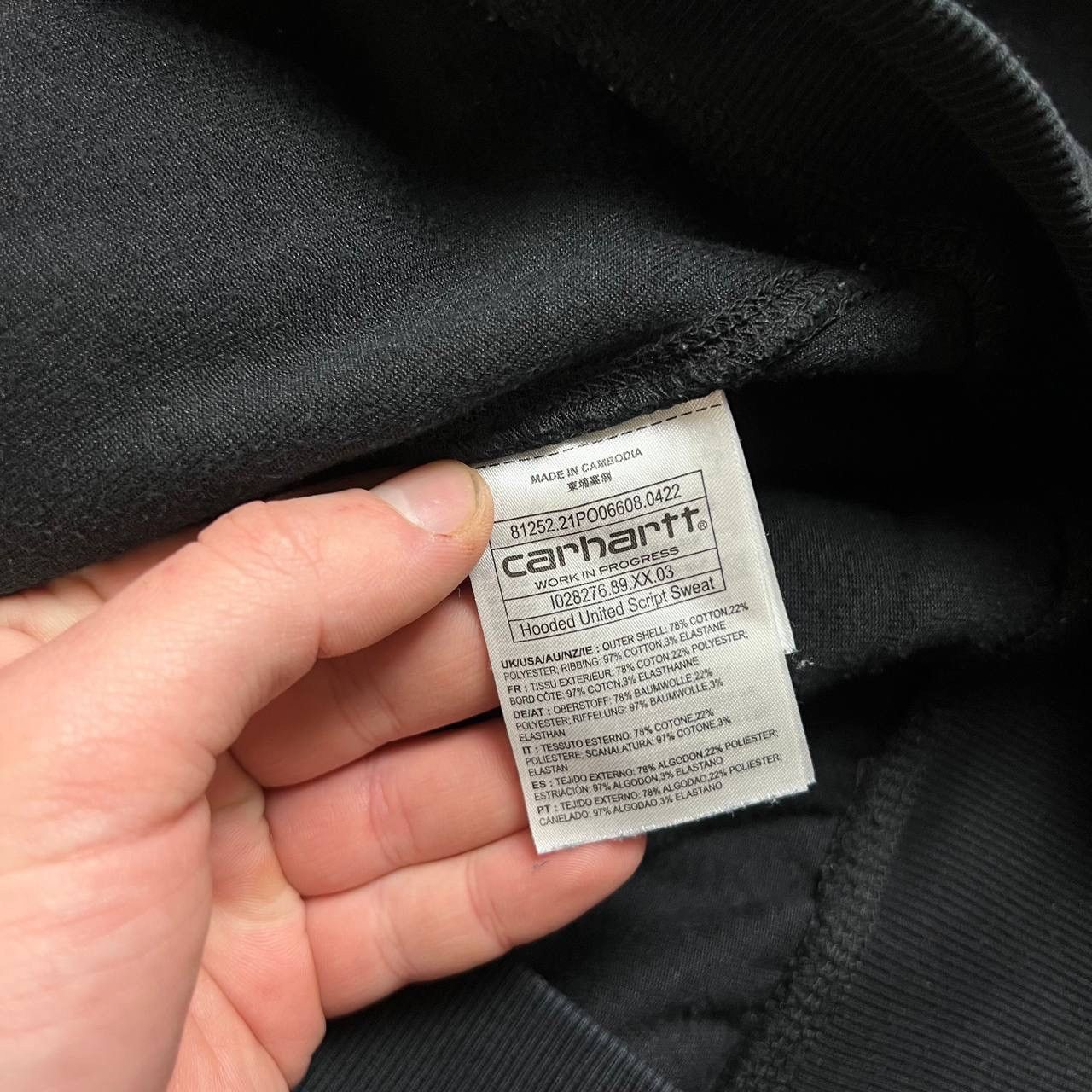 Carhartt Wip Carhartt WIP Mini Logo Full Black Velour Hoodie Size US XS / EU 42 / 0 - 6 Thumbnail