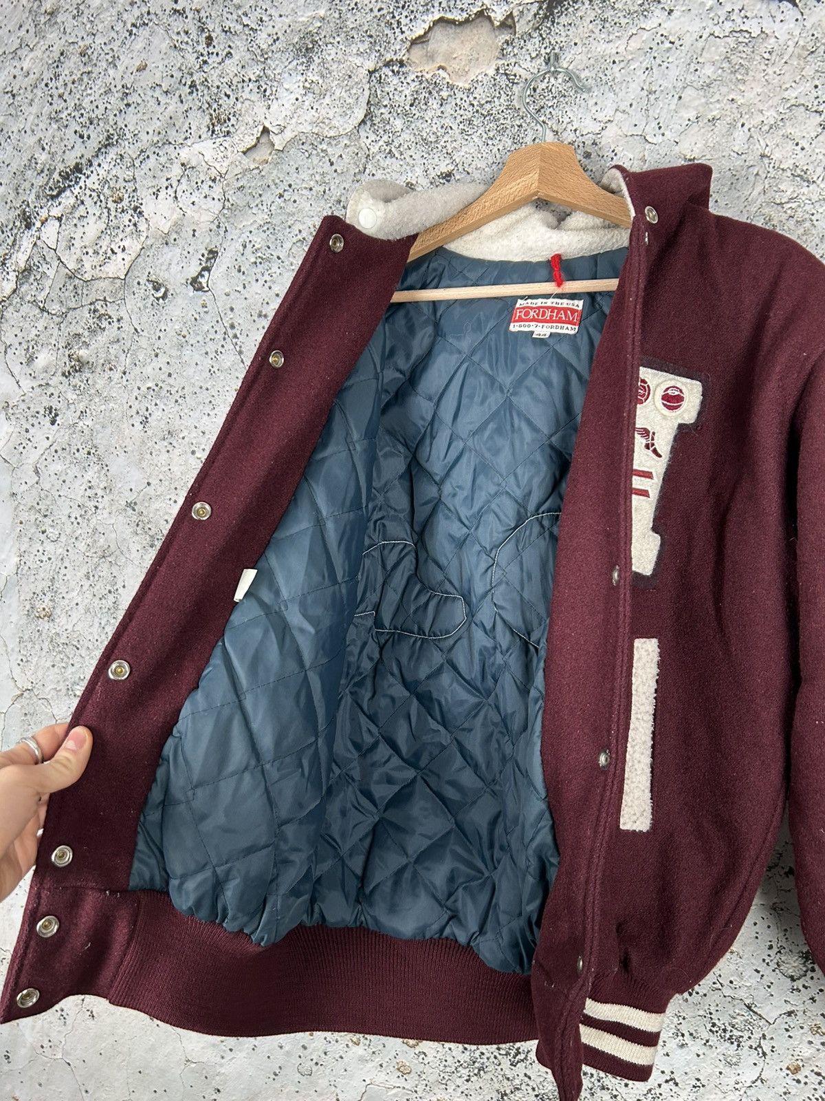 Vintage Vintage Fordham University Wool Varsity Jacket MLB 90s Rare Size US L / EU 52-54 / 3 - 5 Thumbnail