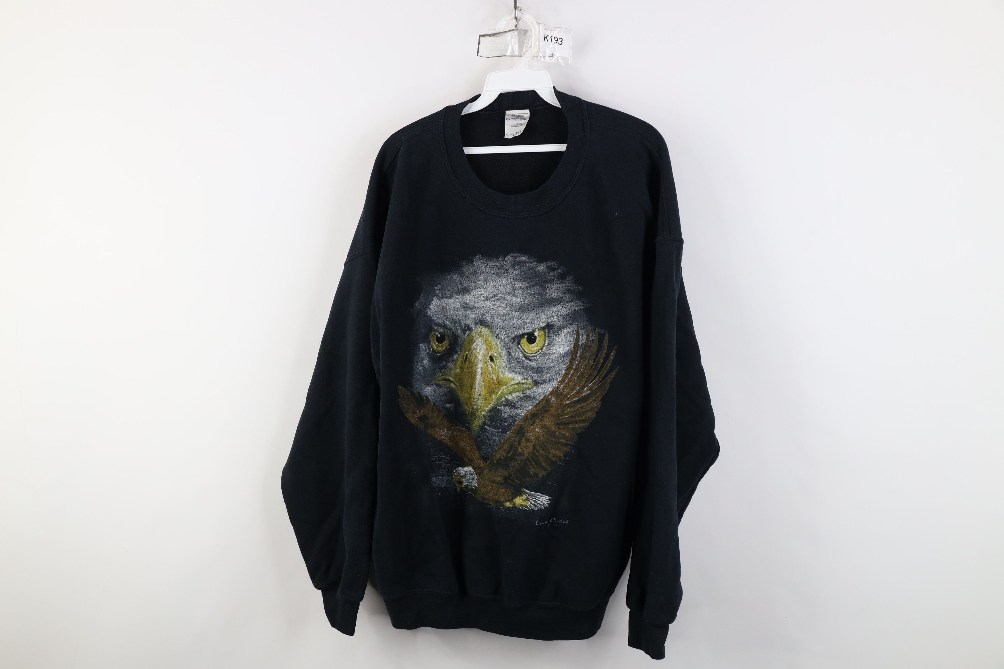 Vintage Vintage 90s Y2K Streetwear Eagle Crewneck Sweatshirt Black Size US XL / EU 56 / 4 - 1 Thumbnail