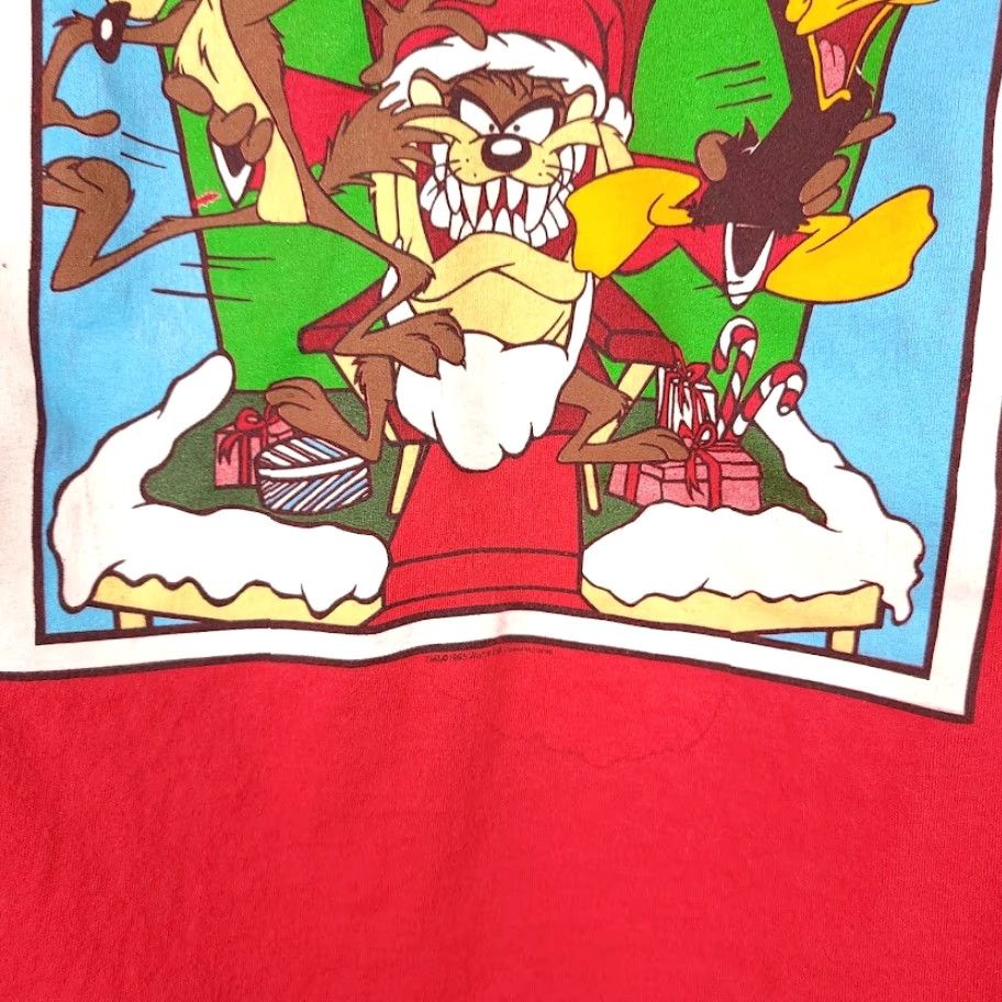 Anvil VINTAGE Taz Looney Tunes Christmas T Shirt Mens Large Red 90s Made In USA Size US L / EU 52-54 / 3 - 6 Thumbnail