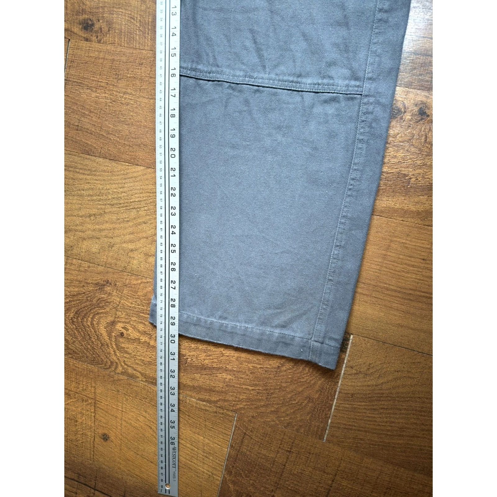 Vintage No Boundaries Pants Mens Gray Carpenter Jeans Double Knee Front Baggy Y2K 30X31 Regular 30 Inseam Wide-Leg Canvas Cotton Workwear Casual Mens Size US 30 / EU 46 - 8 Thumbnail