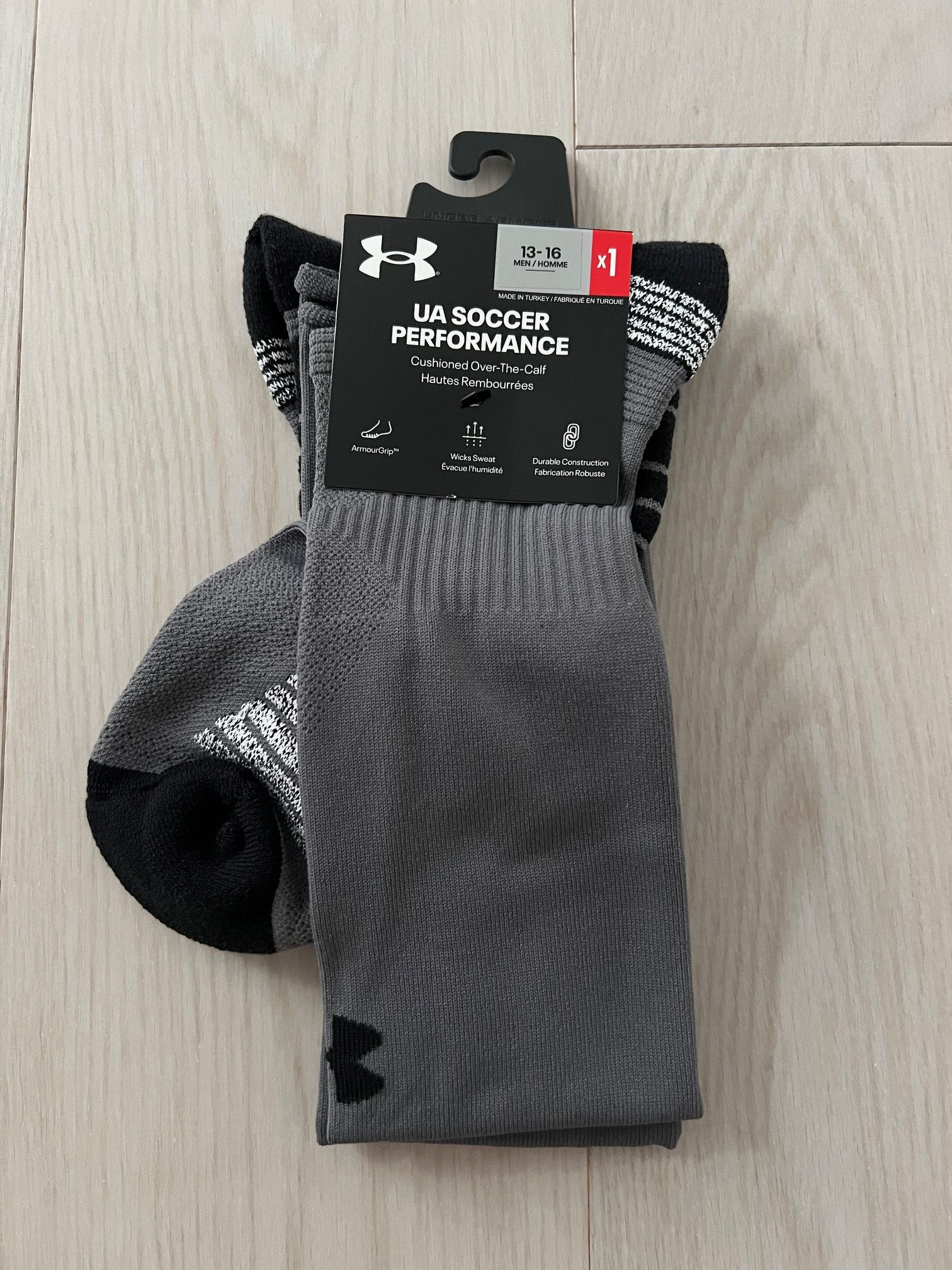 Under Armour Under Armour 1372759 UA Soccer Calf Socks Graphite 8.5-13 Size ONE SIZE - 2 Thumbnail