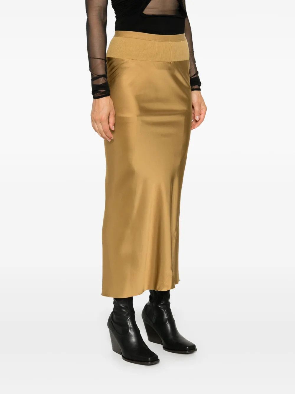Rick Owens o1y0126 Maxi Skirt in Mustard Size 27" / US 4 / IT 40 - 2 Thumbnail