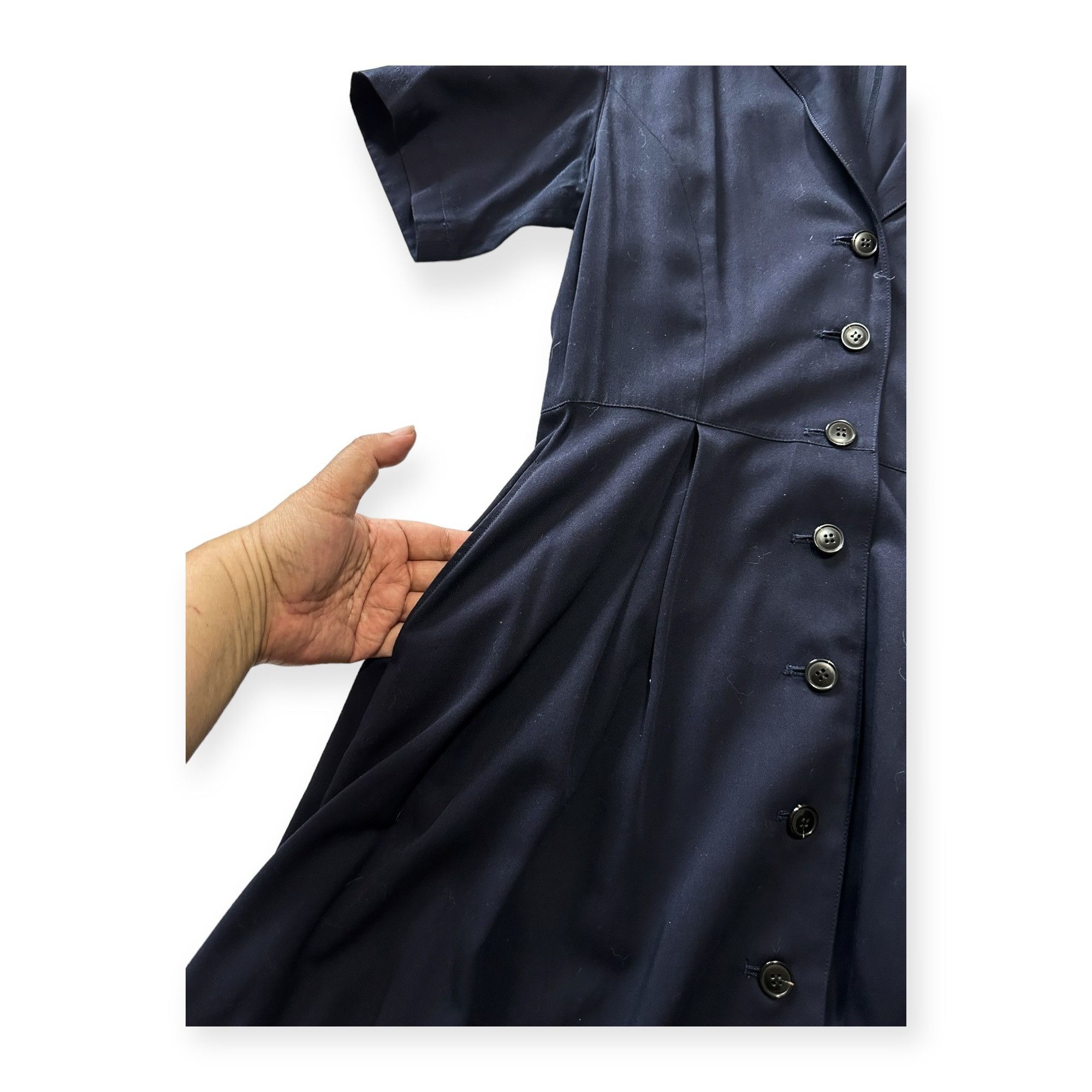 ATSURO TAYAMA × Japanese Brand × Vintage Vintage AT/Atsuro Tayama Blue A line Short Sleeve Midi Dress Size ONE SIZE - 10 Thumbnail