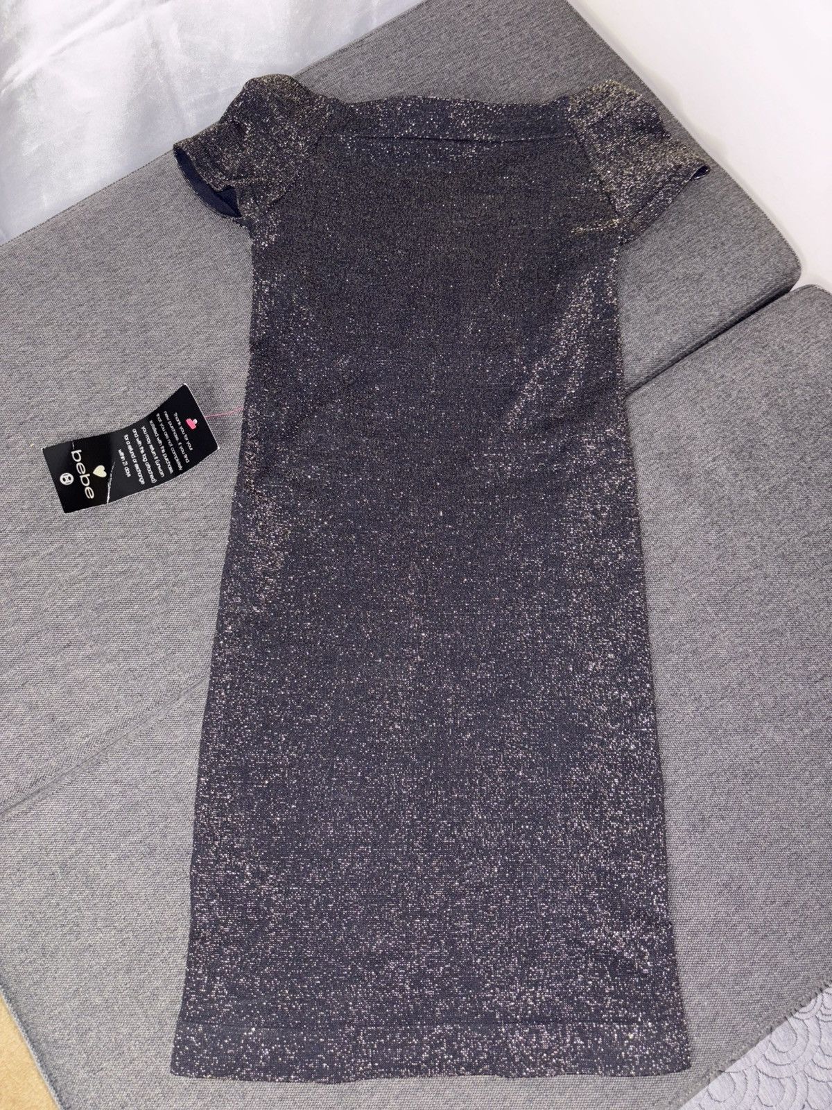 Bebe New Bebe Lurex Back Out Dress Black/Gold Size P/Small Size S / US 4 / IT 40 - 6 Thumbnail