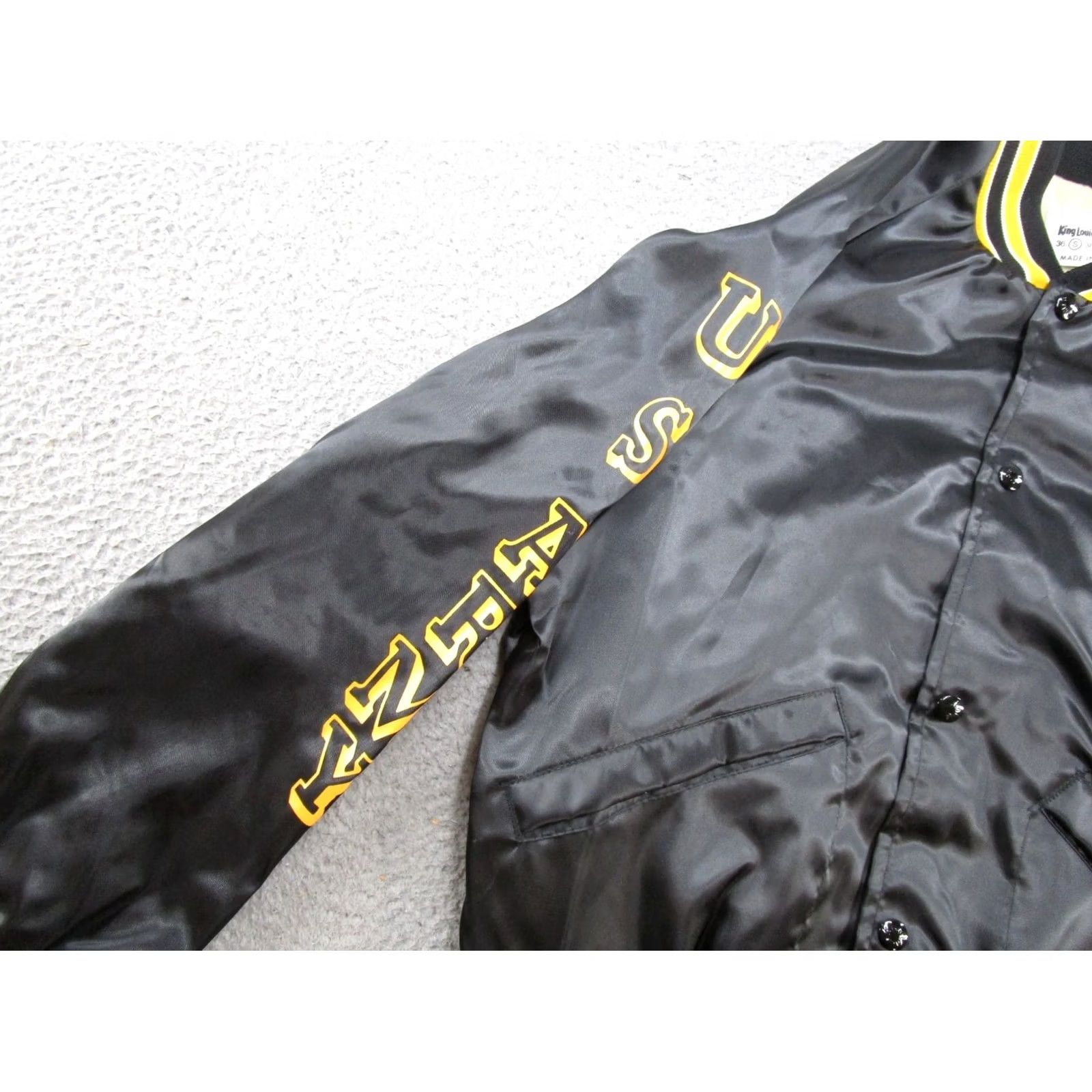 Vintage VINTAGE King Louie Bomber Jacket Men's S Satin 80s Skull Army Black Nylon Satin Coat Casual Military Style Bomber Mens Uk 80s Size US S / EU 44-46 / 1 - 3 Thumbnail