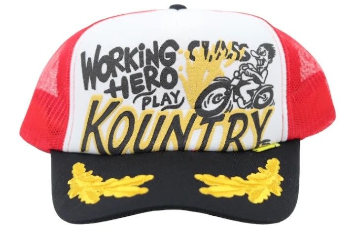 Kapital KAPITAL WORKING CLASS HERO TRUCKER HAT RED/WHITE/BLACK Size ONE SIZE - 11 Thumbnail