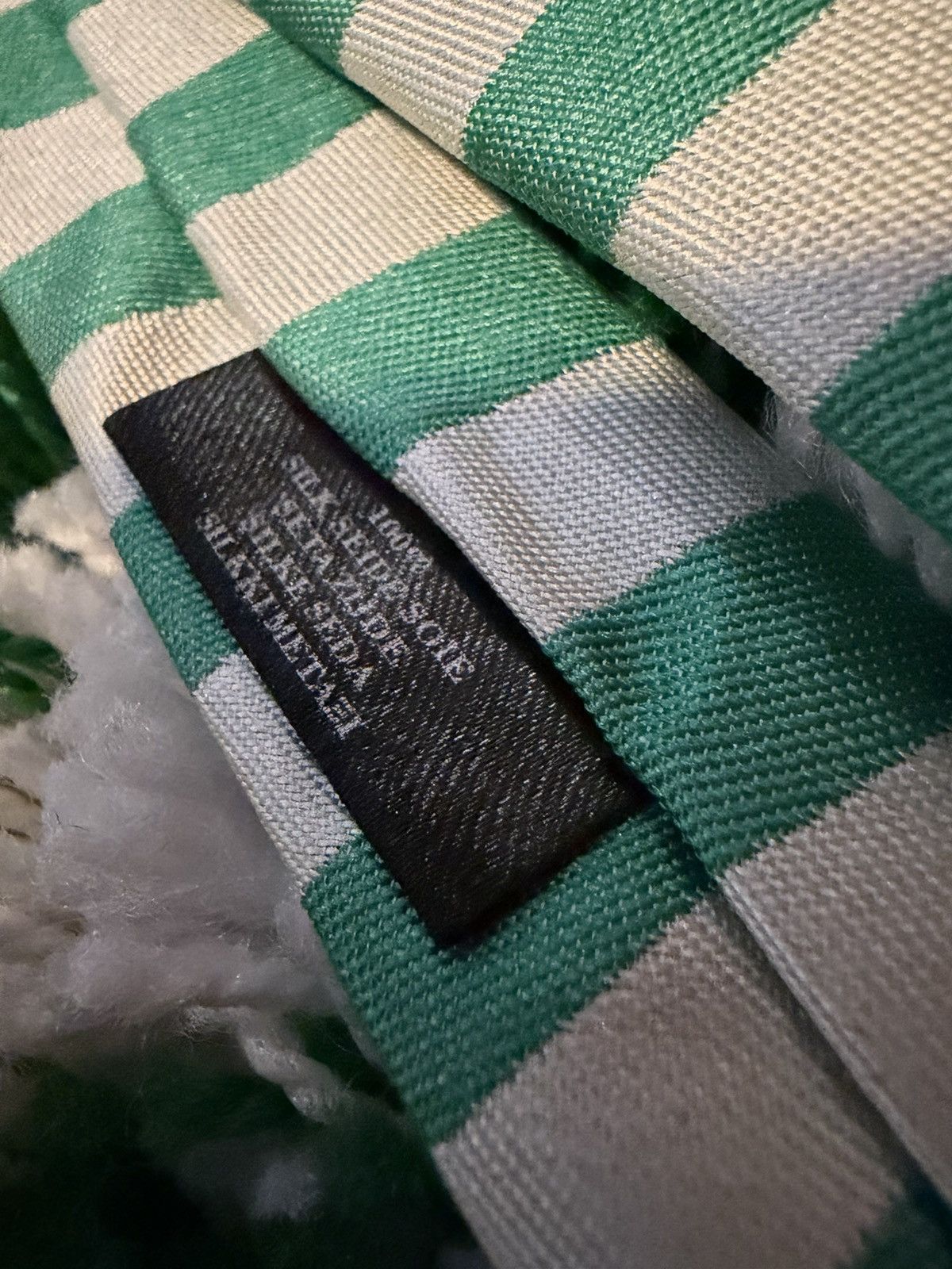 Burberry Burberry Silk Striped Skinny Tie Green Size ONE SIZE - 4 Thumbnail