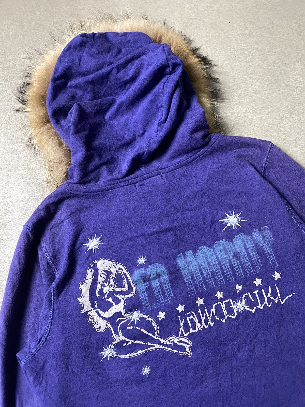 If Six Was Nine × Japanese Brand × Le Grande Bleu (L.G.B.) Ed Hardy Faux Fur Hoodie Style Ifsix Lgb Size US L / EU 52-54 / 3 - 5 Thumbnail
