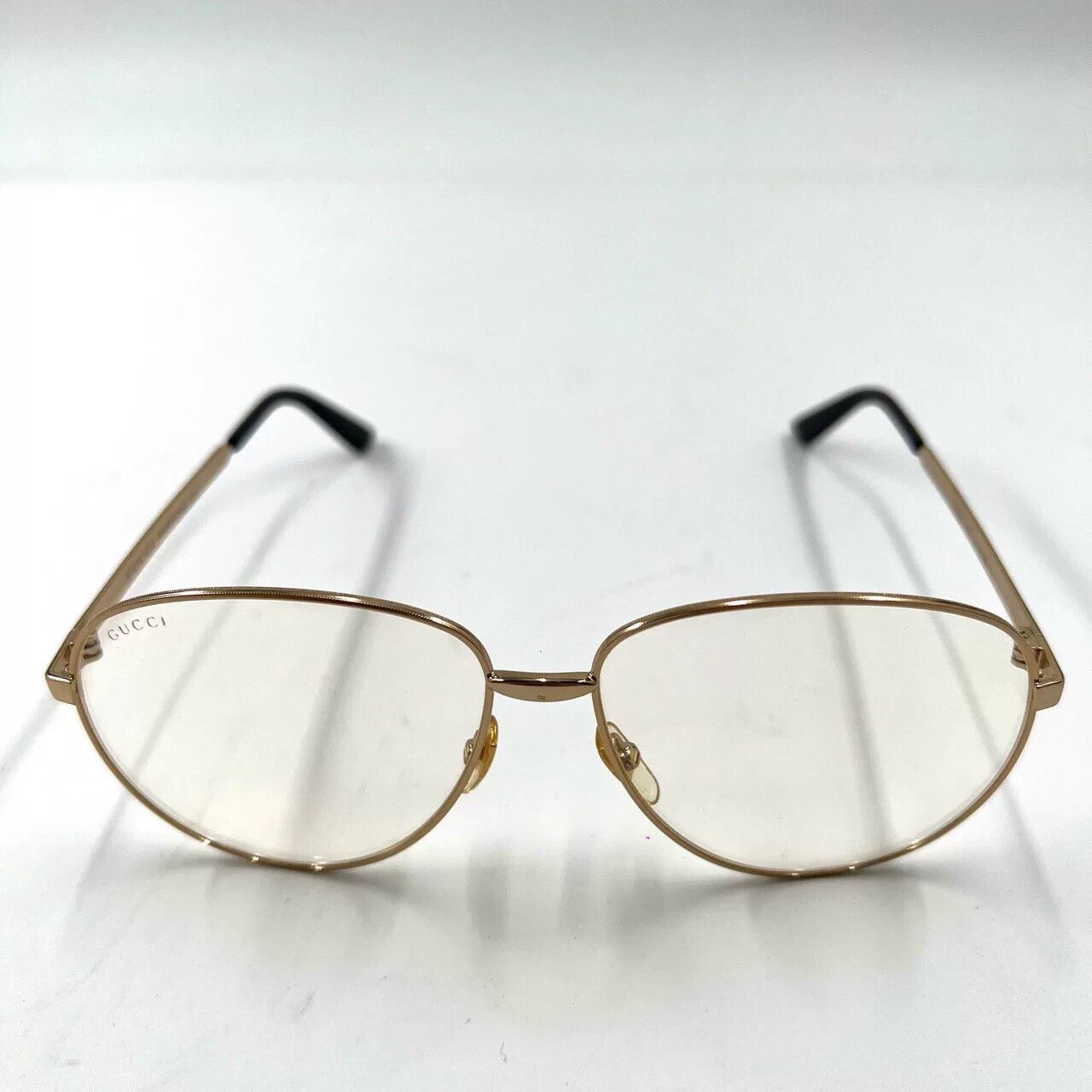 Gucci Gucci Gold Metal Frame Plain Glasses Size ONE SIZE - 1 Thumbnail