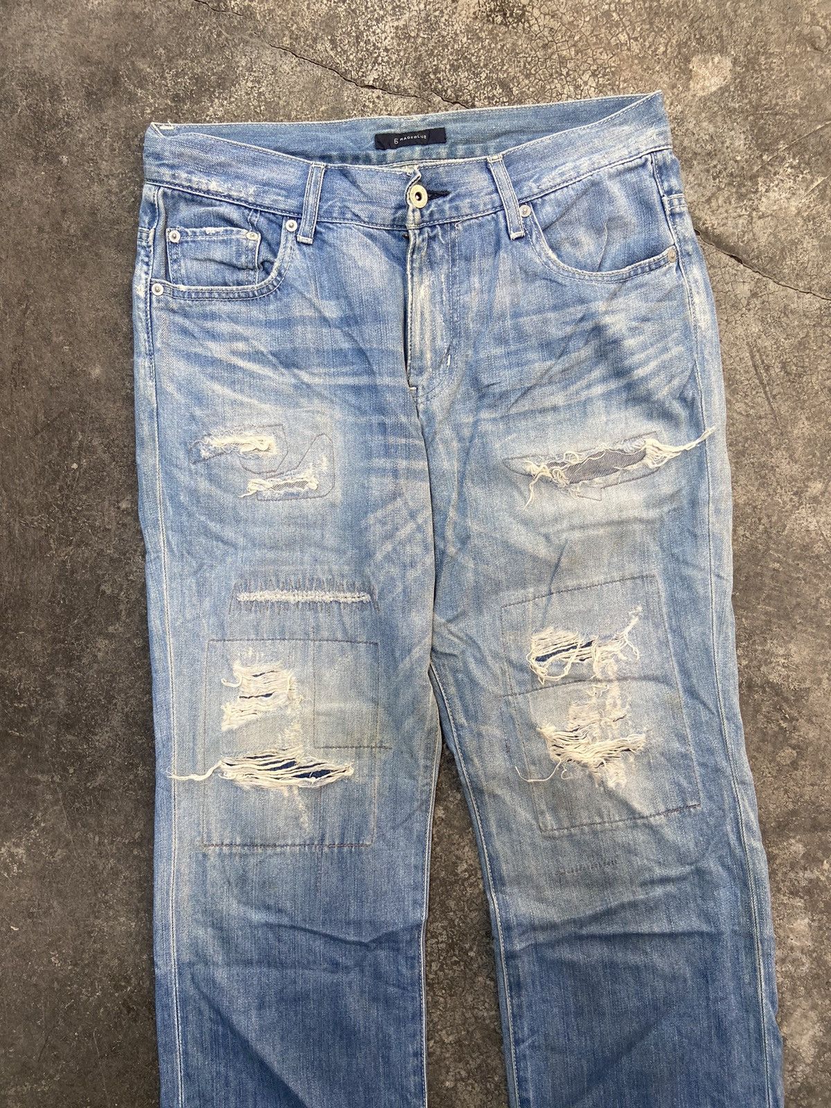 Beauty Beast 6 rage blue jeans LGB Distressed decontructed patchwork Size US 32 / EU 48 - 2 Thumbnail