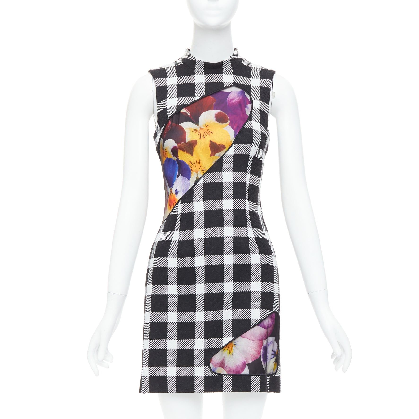 Christopher Kane CHRISTOPHER KANE virgin wool multicolor orchid plaid print dress IT38 XS Size XS / US 0-2 / IT 36-38 - 1 Thumbnail