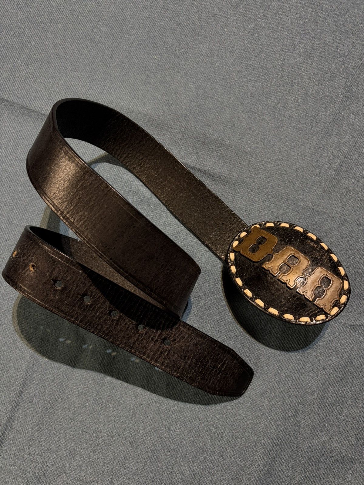 Dsquared2 DSQUARED2 DAN Leather Steel Buckle Classic Western Belts Size 44 - 6 Thumbnail